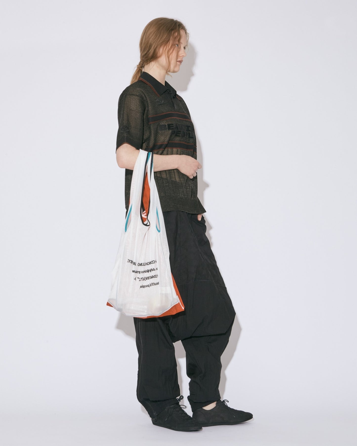 alphabet embroidely marche flip bag