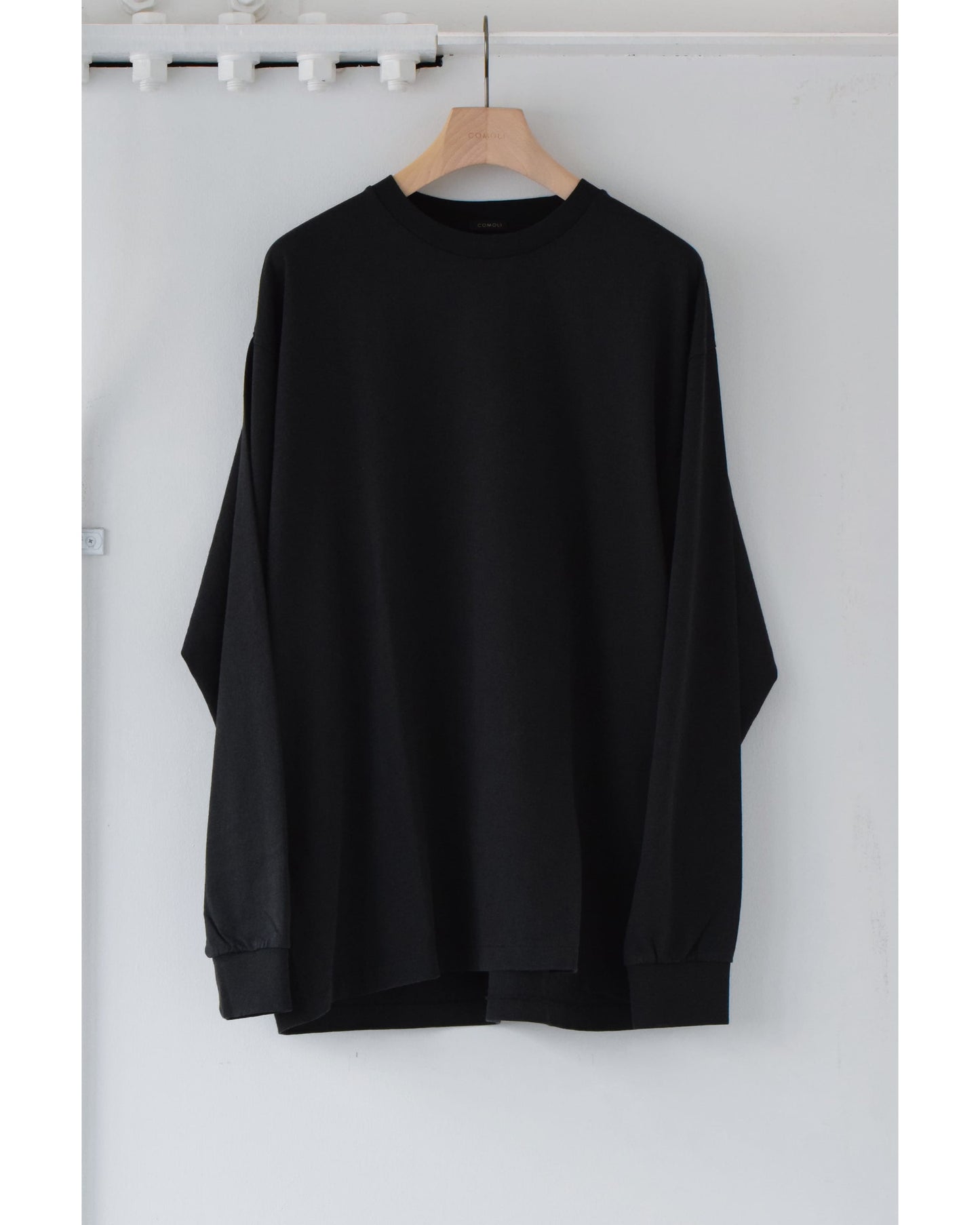 空紡天竺 長袖Tシャツ BLACK