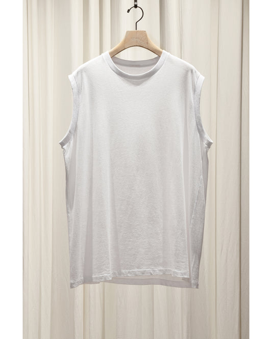 コットンメッシュ ノースリーブ WHITE