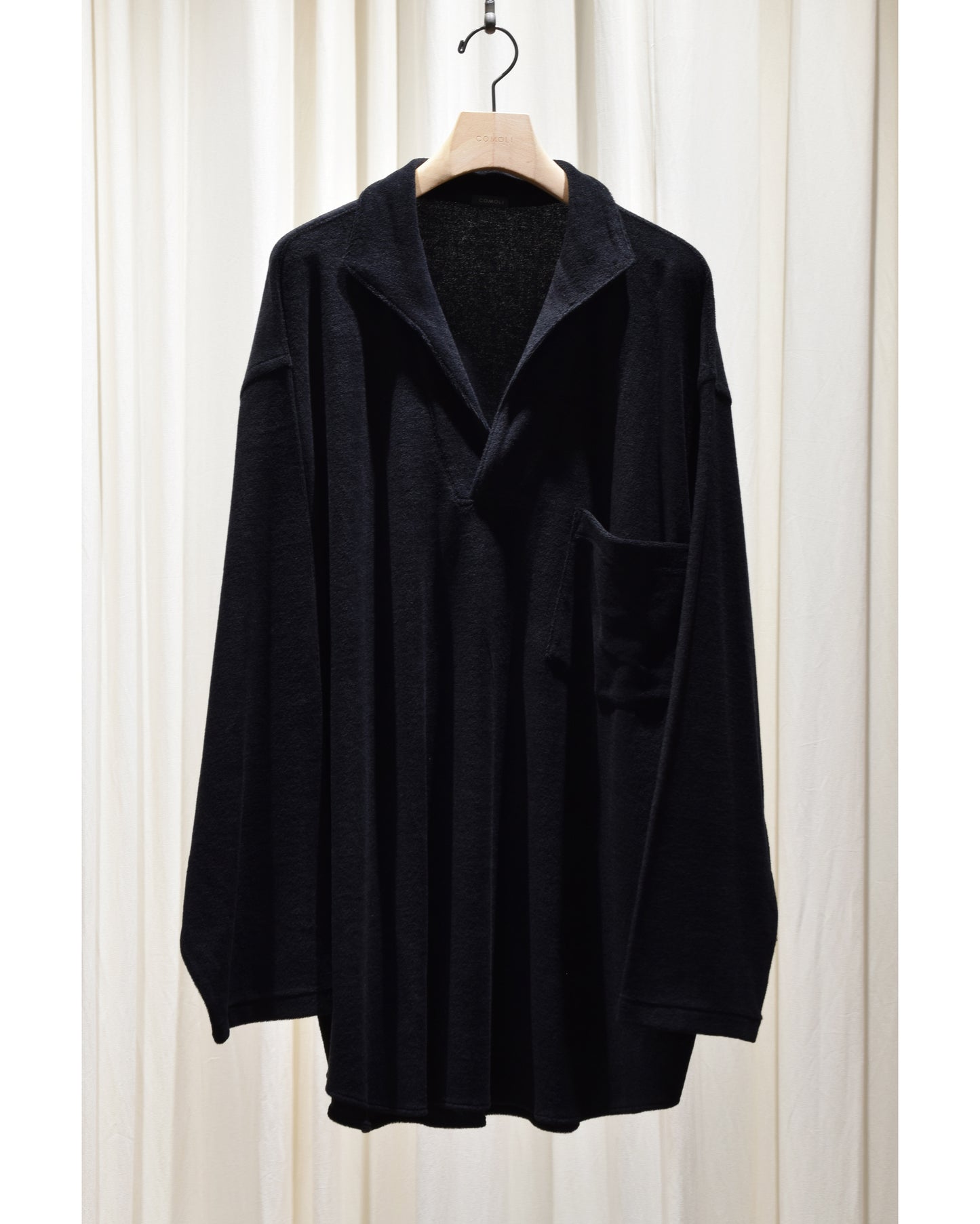 パイル スキッパーシャツ BLACK