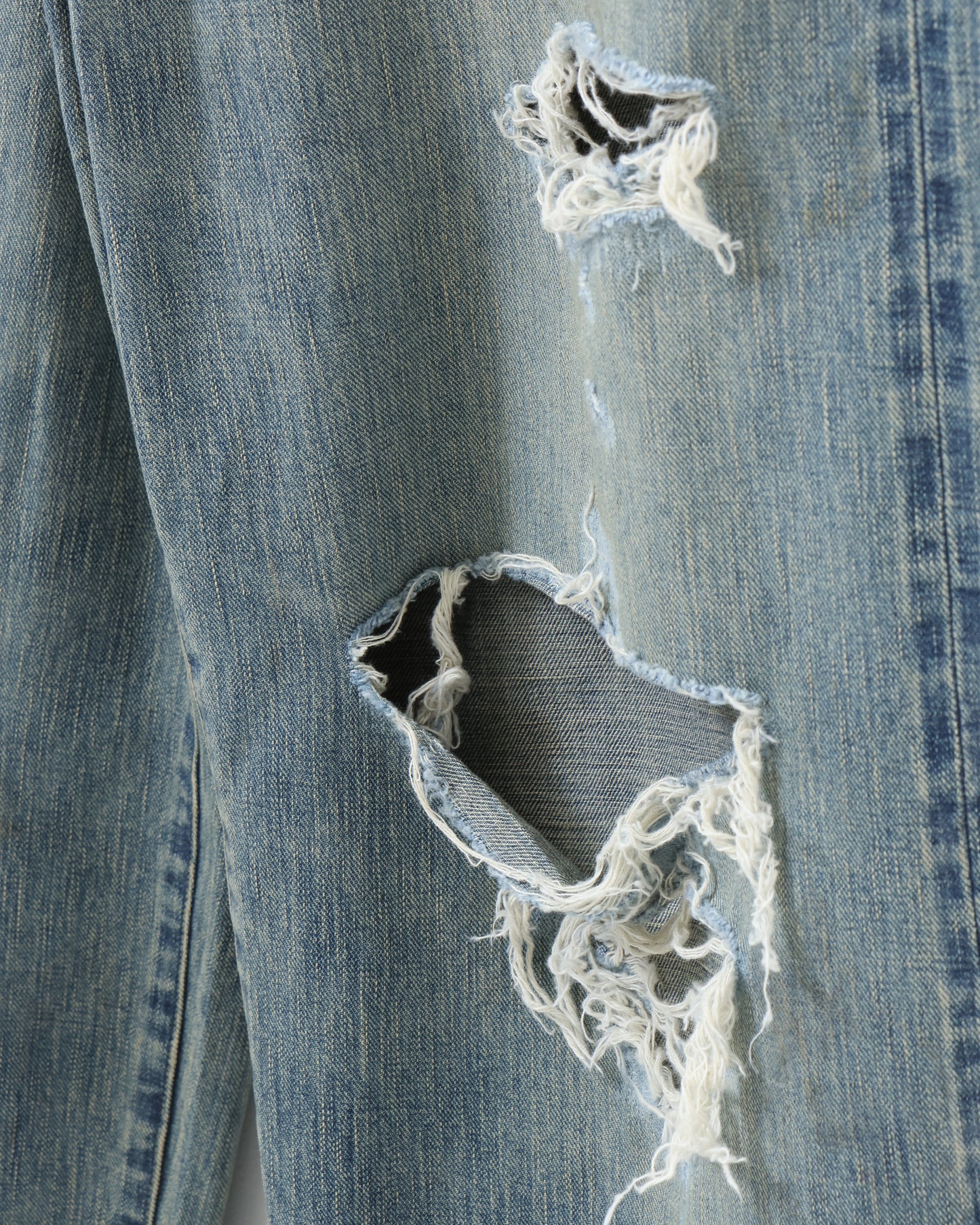 DAMAGED MODERN DENIM PANTS WIDE CUT