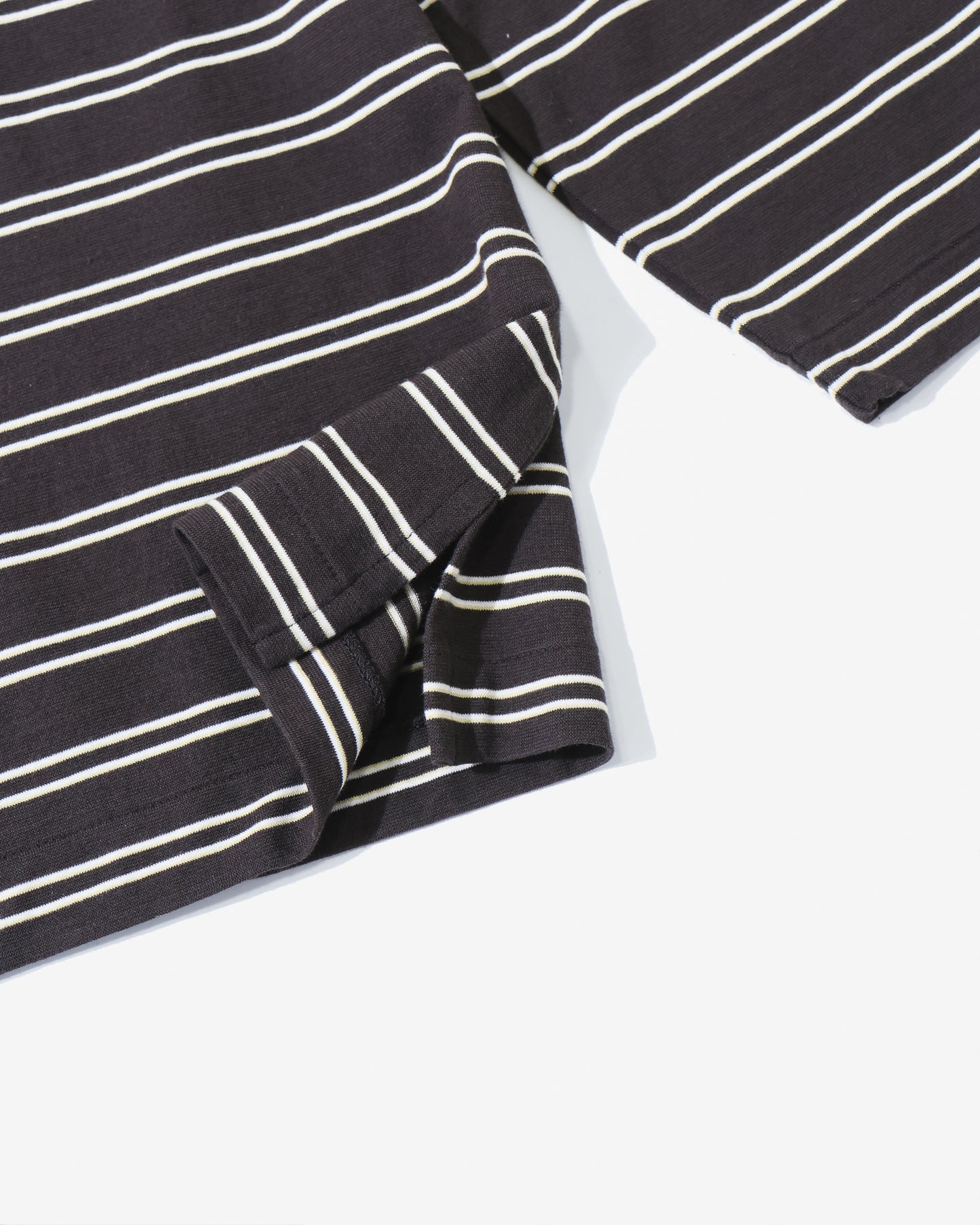 Hard Twisted Stripe Jersey L/S Tee BROWN WIDE STRIPE