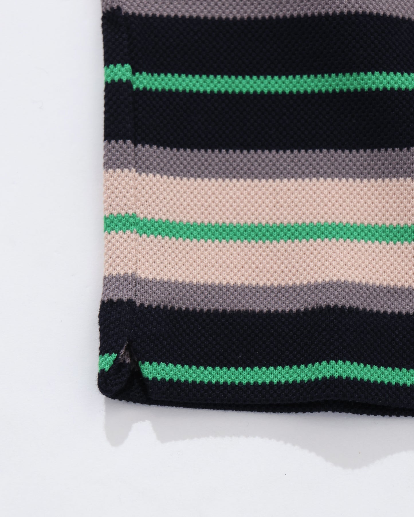 Striped Cotton Piquet Polo Shirt DARK NAVY