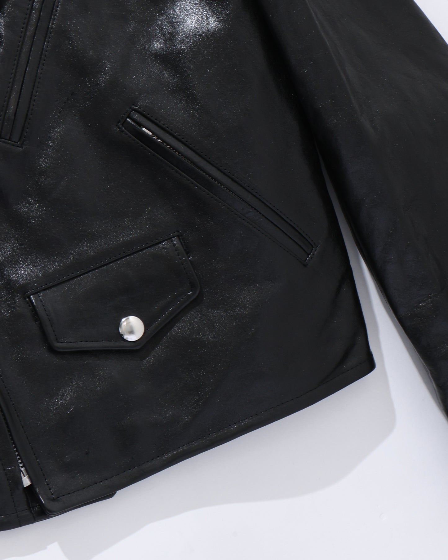 LAMB LEATHER RIDERS JACKET BLACK