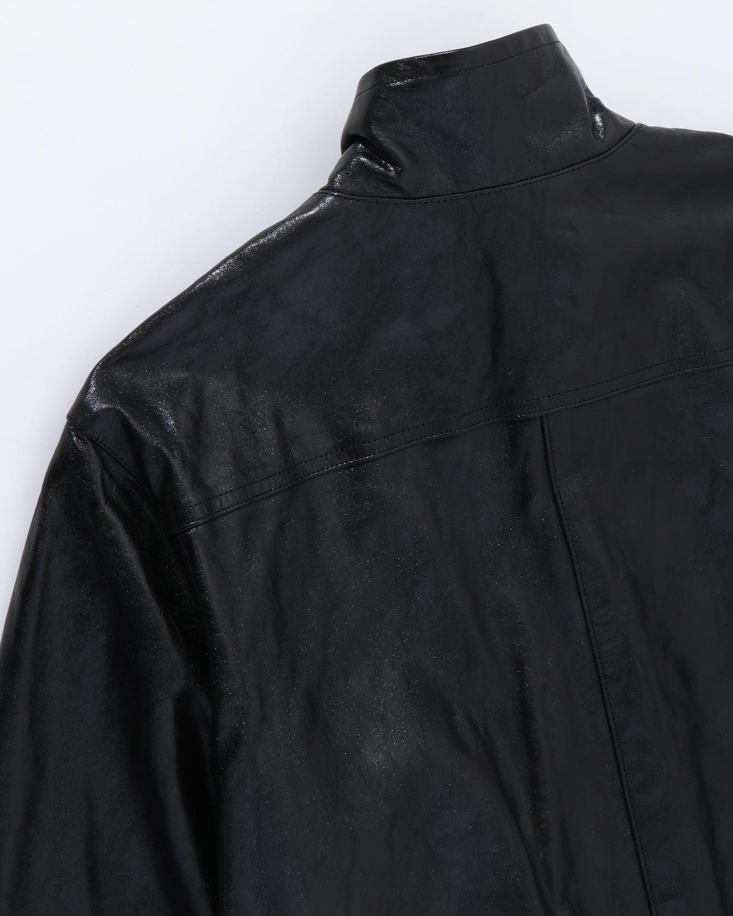 LAMB LEATHER ZIP BLOUSON BLACK
