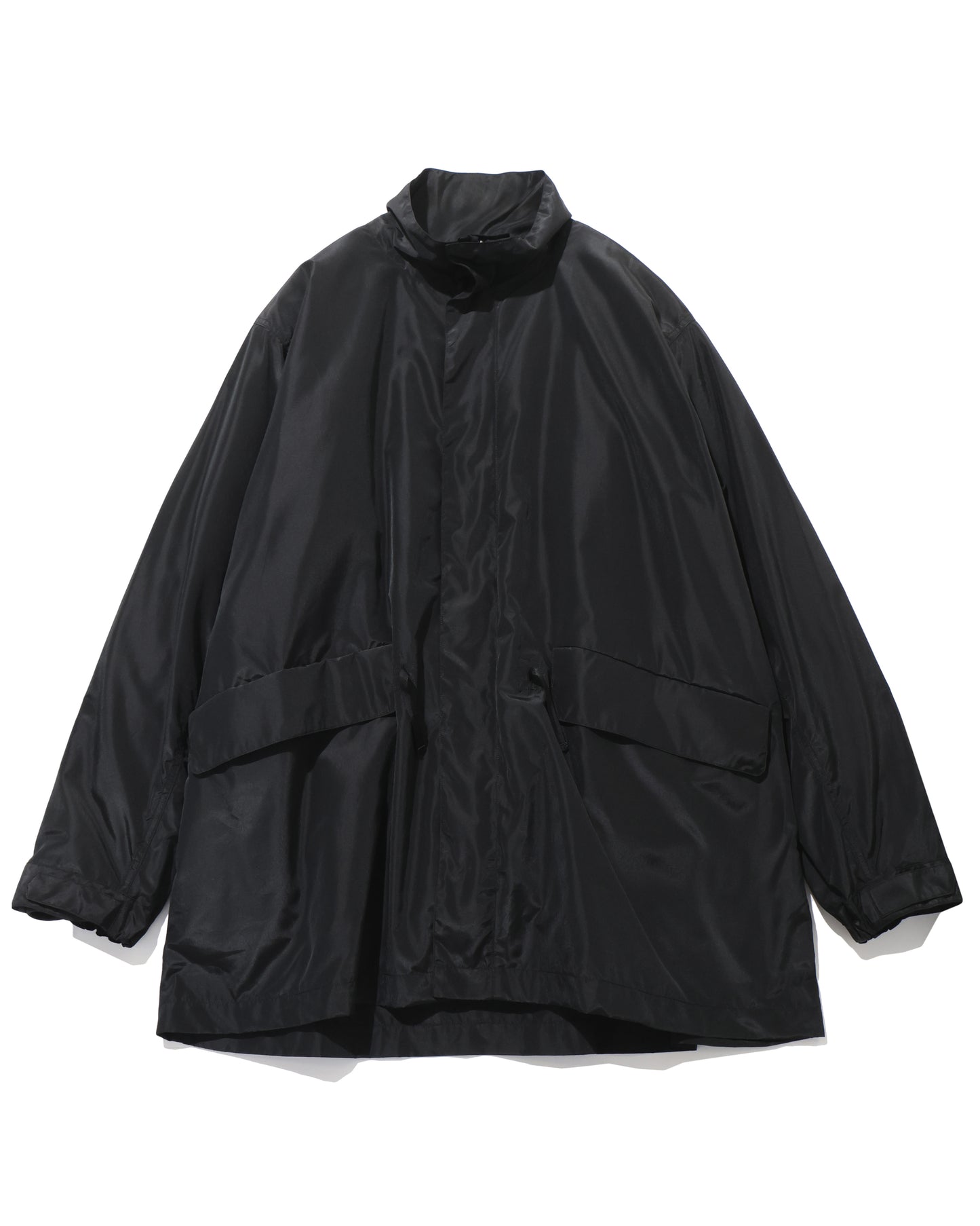 Silk Poly Mil Coat  BLACK