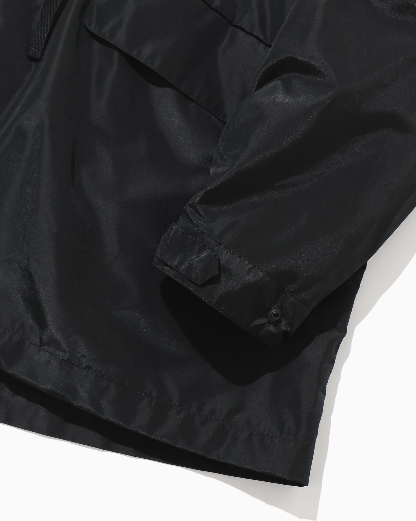 Silk Poly Mil Coat  BLACK