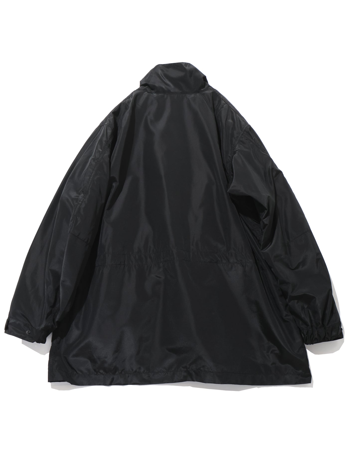 Silk Poly Mil Coat  BLACK
