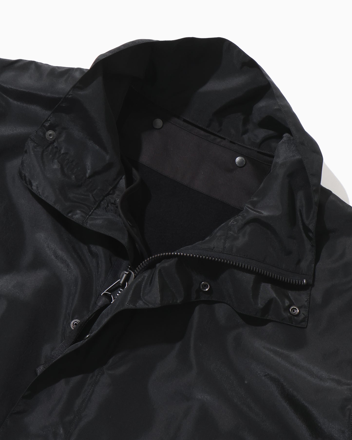 Silk Poly Mil Coat  BLACK