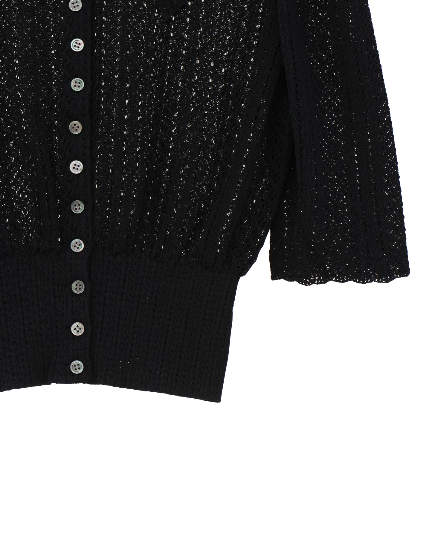 LACE KNIT SHORT-SLEEVED CARDIGAN
