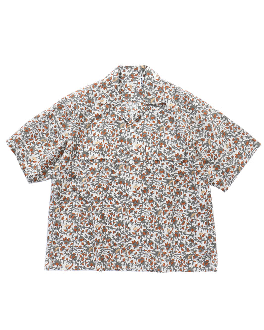 Open Collared SS Shirt  ECRU FLOWER