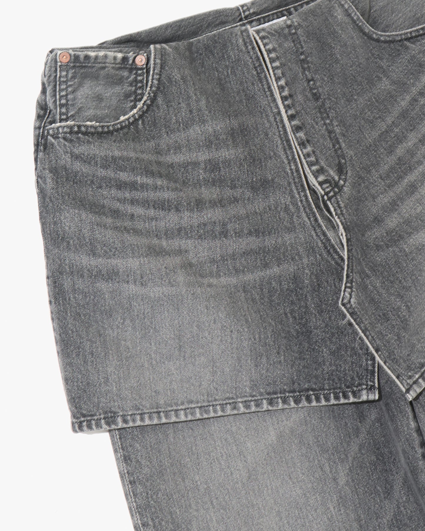 Skirt Docking Wide Denim Pants