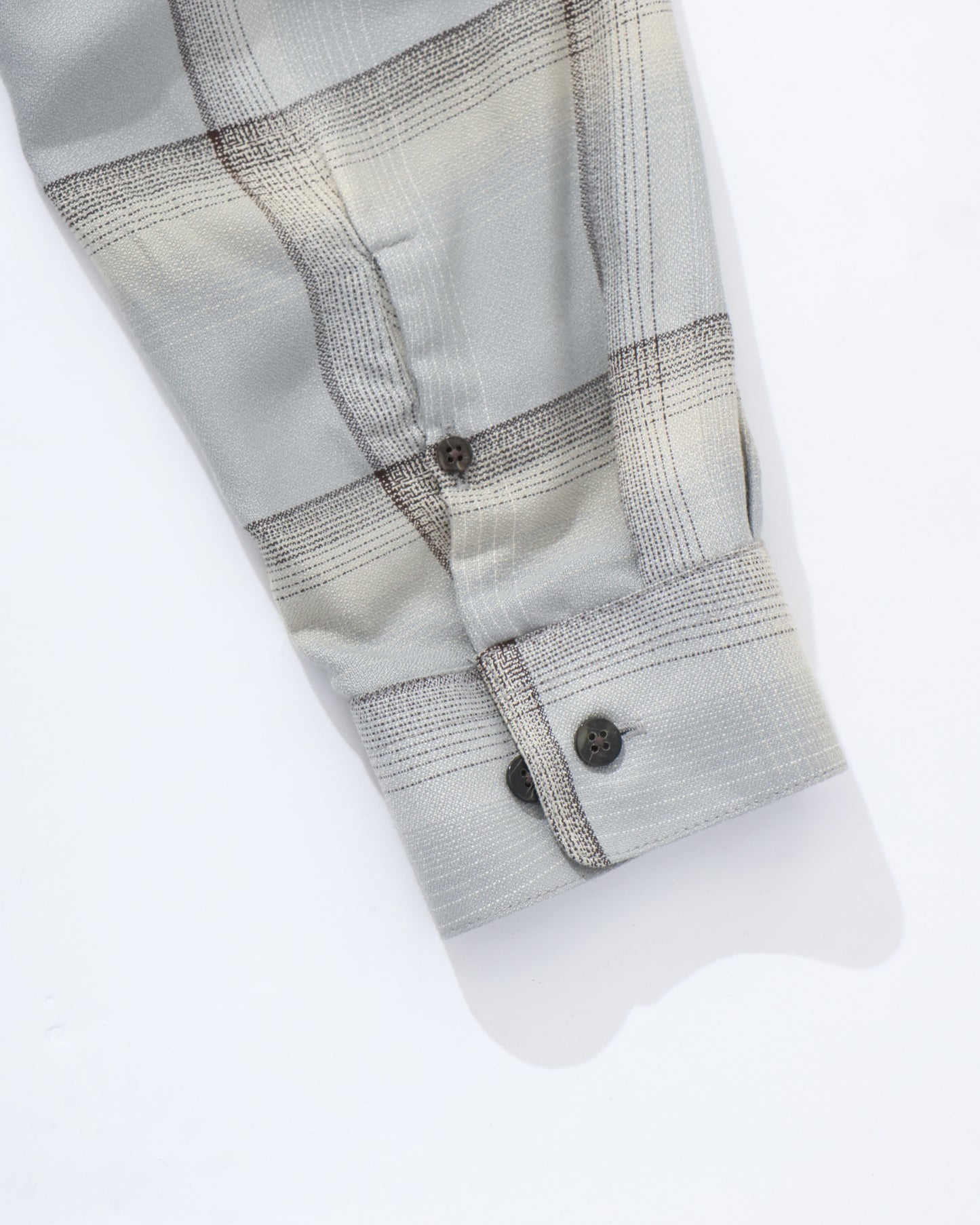 OMBRE PLAID OPEN COLLAR SHIRTS