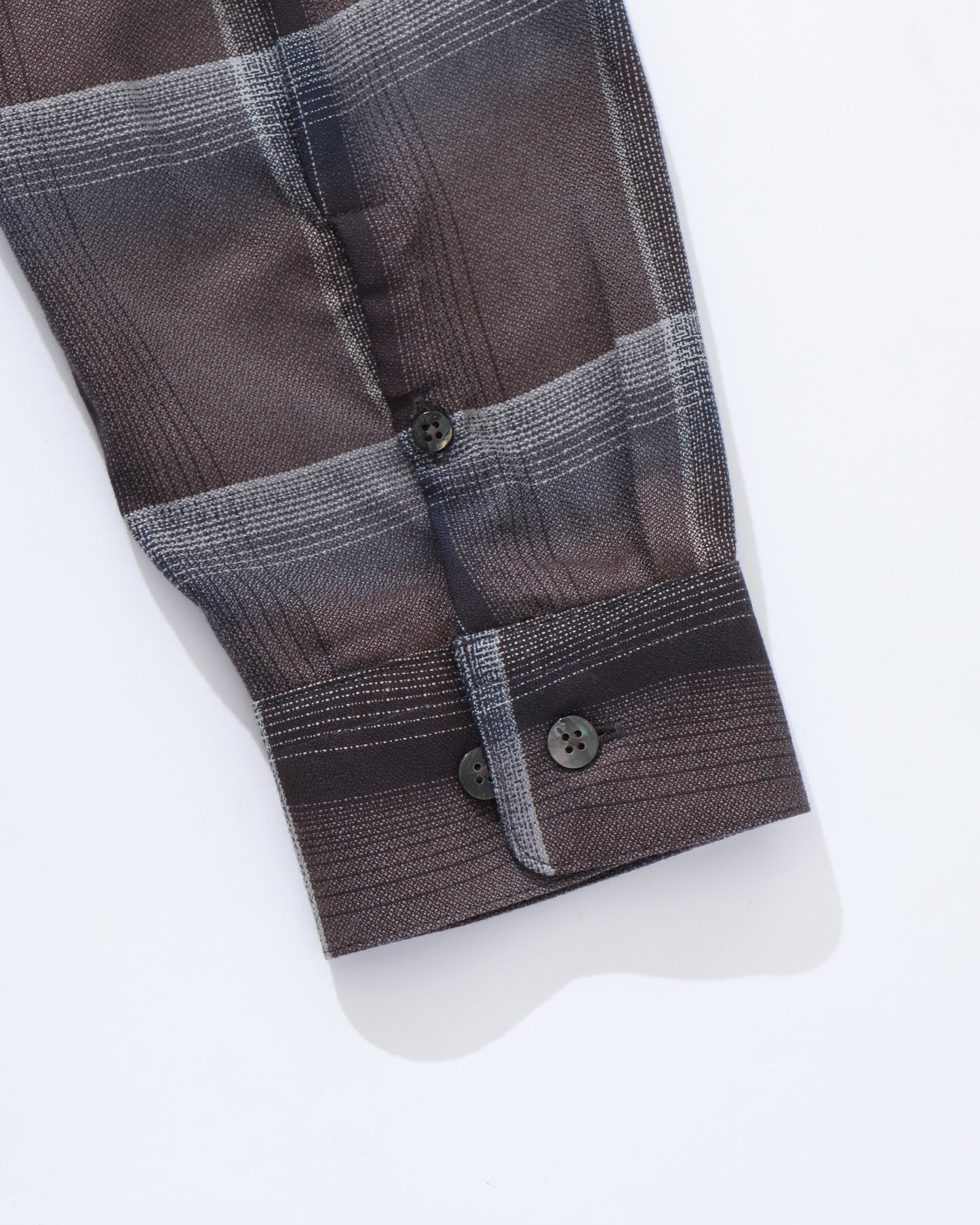 OMBRE PLAID OPEN COLLAR SHIRTS