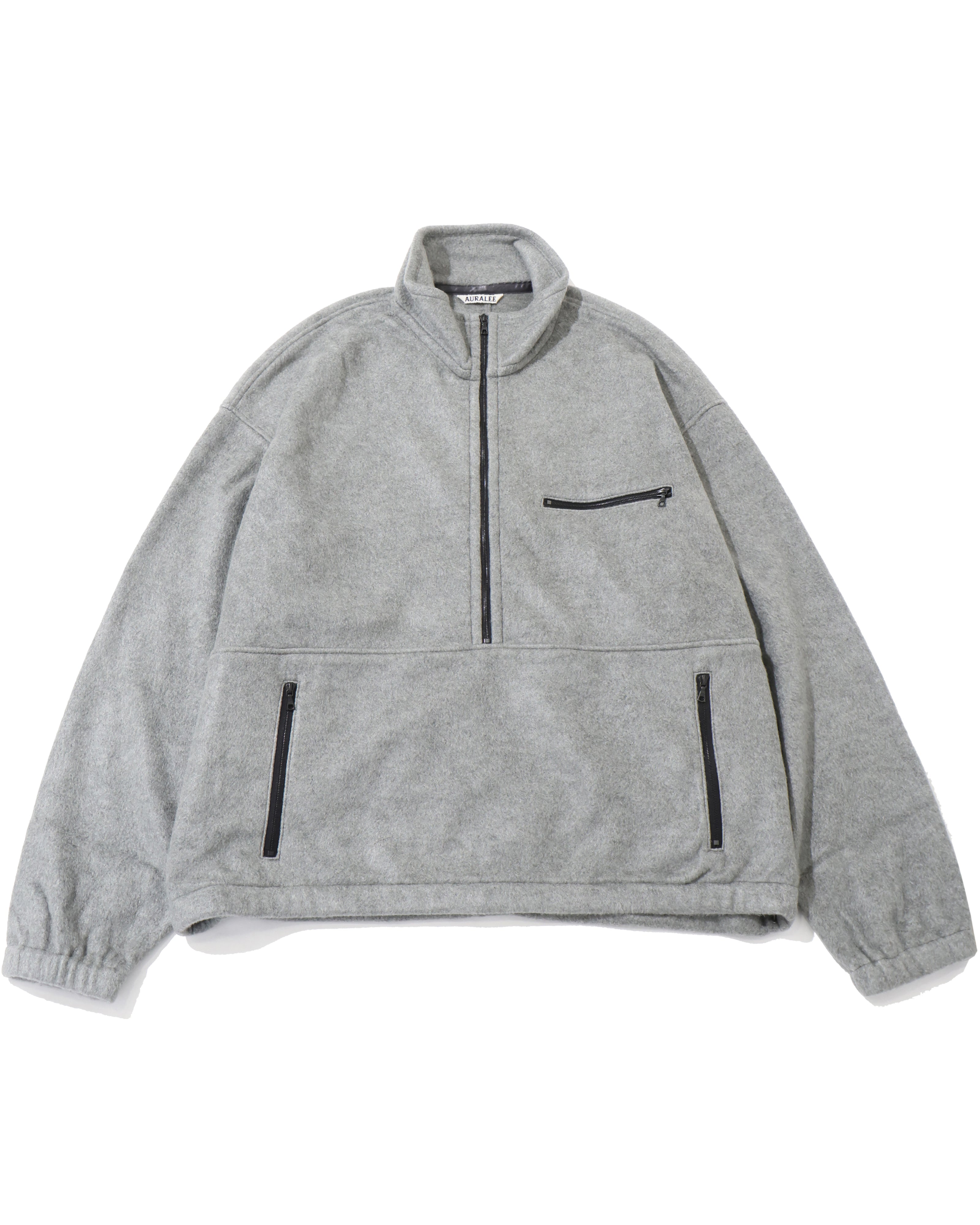 PURE SILK COMFORT FLEECE HALF ZIP P/O TOP GRAY – TIME AFTER TIME