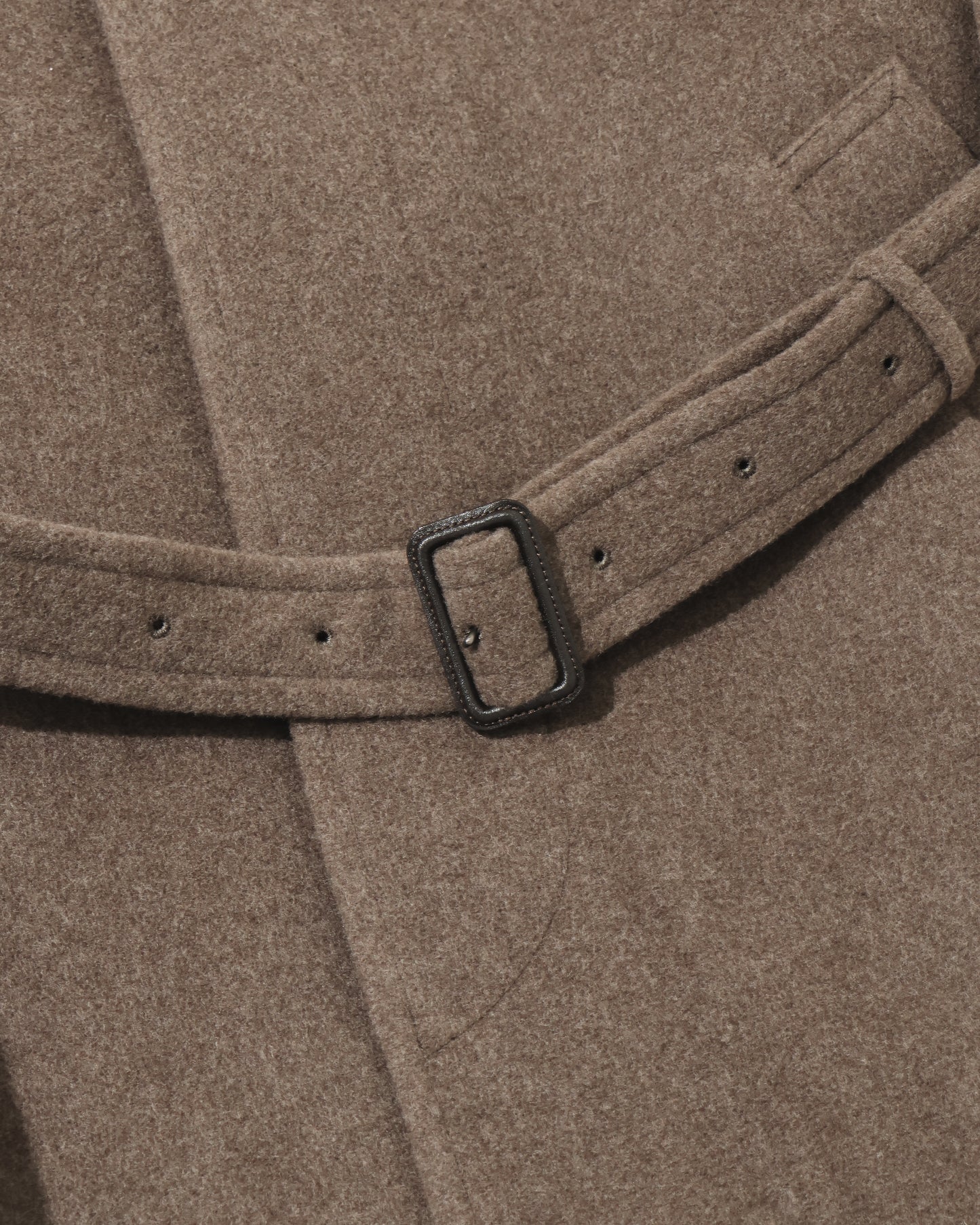 SUPER FINE WOOL MOSSER SOUTIEN COLLAR COAT TOP BROWN