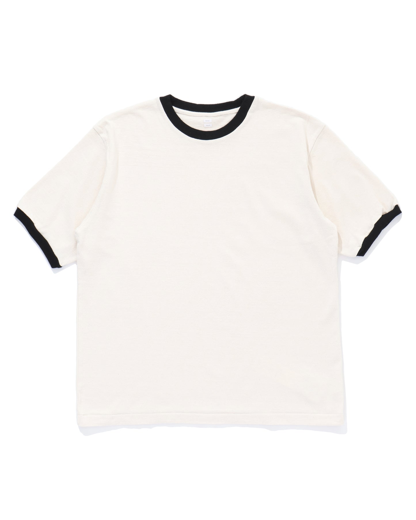 Co/Silk Nep Ringer Tee Ivory-BODY×Black