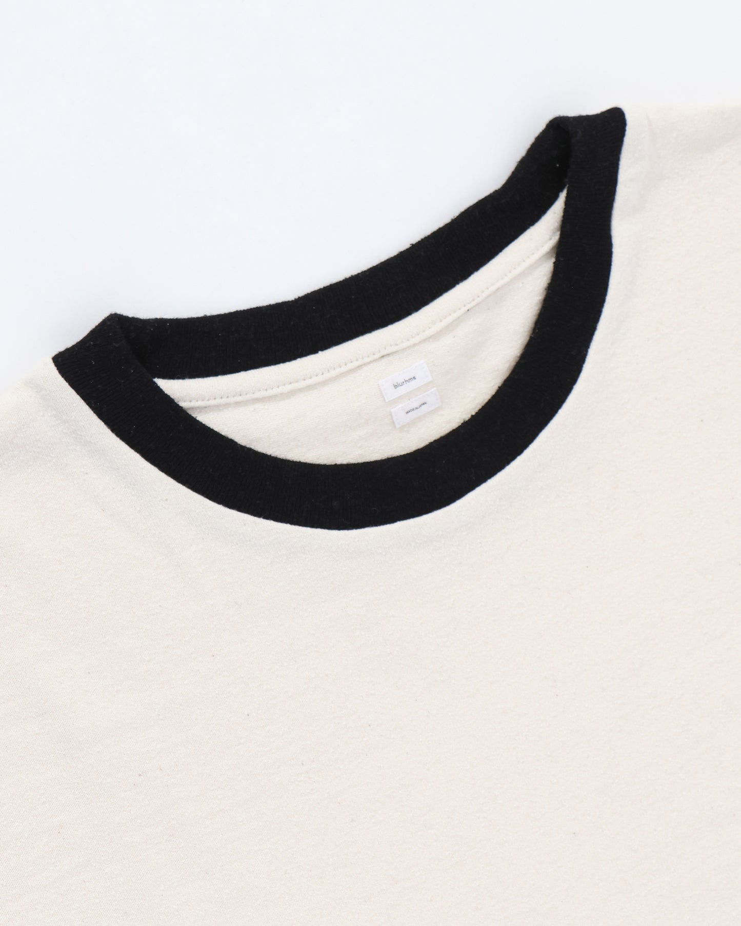 Co/Silk Nep Ringer Tee Ivory-BODY×Black