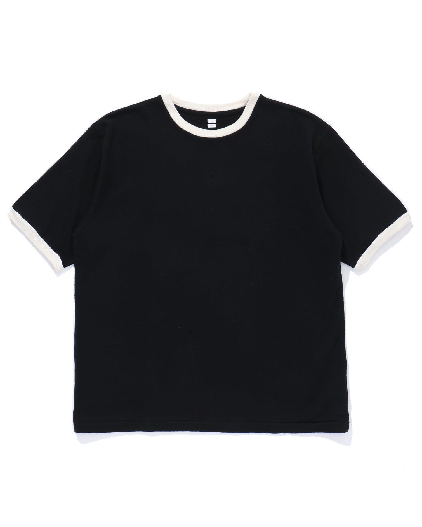 Co/Silk Nep Ringer Tee Black-BODY×Ivory