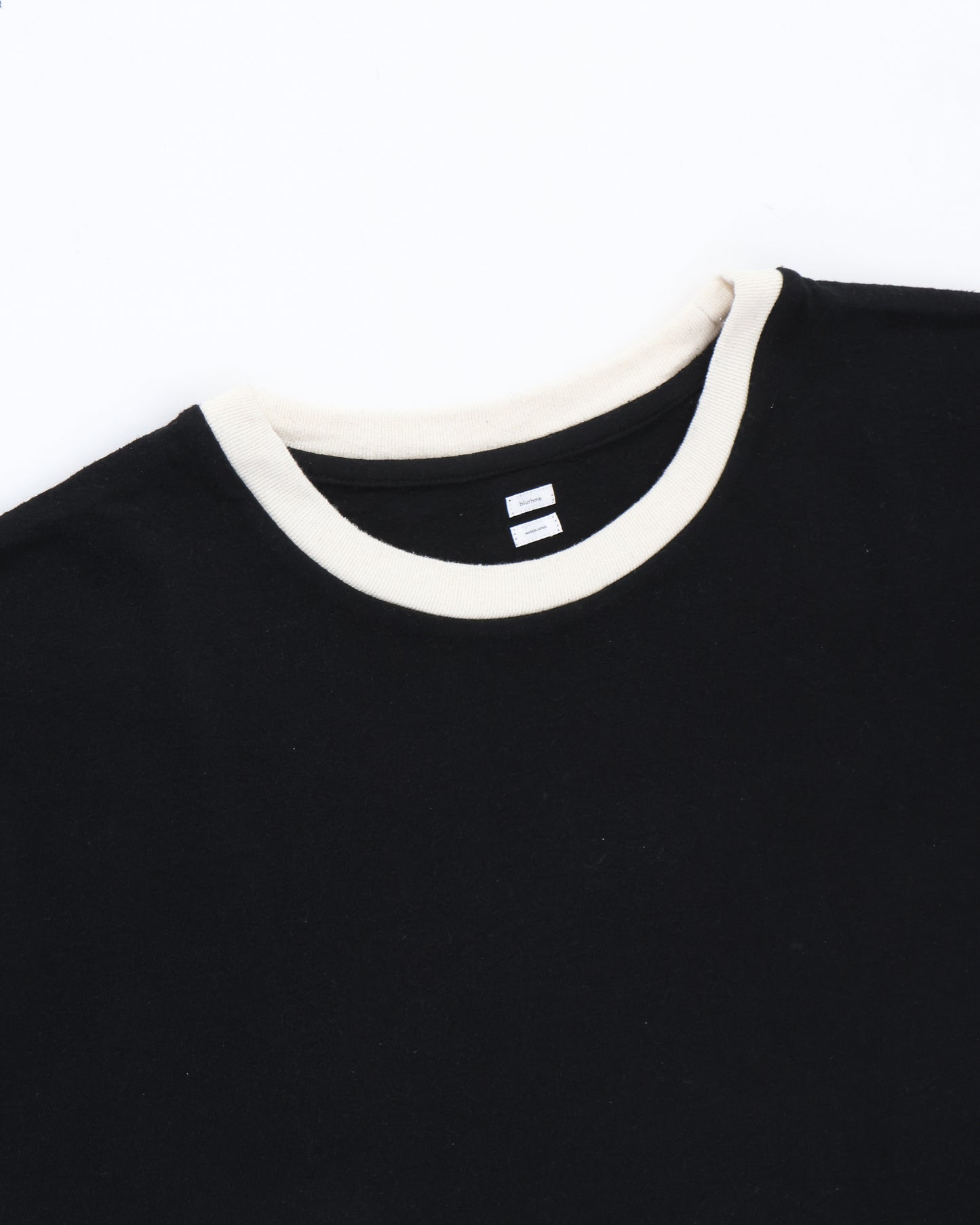 Co/Silk Nep Ringer Tee Black-BODY×Ivory