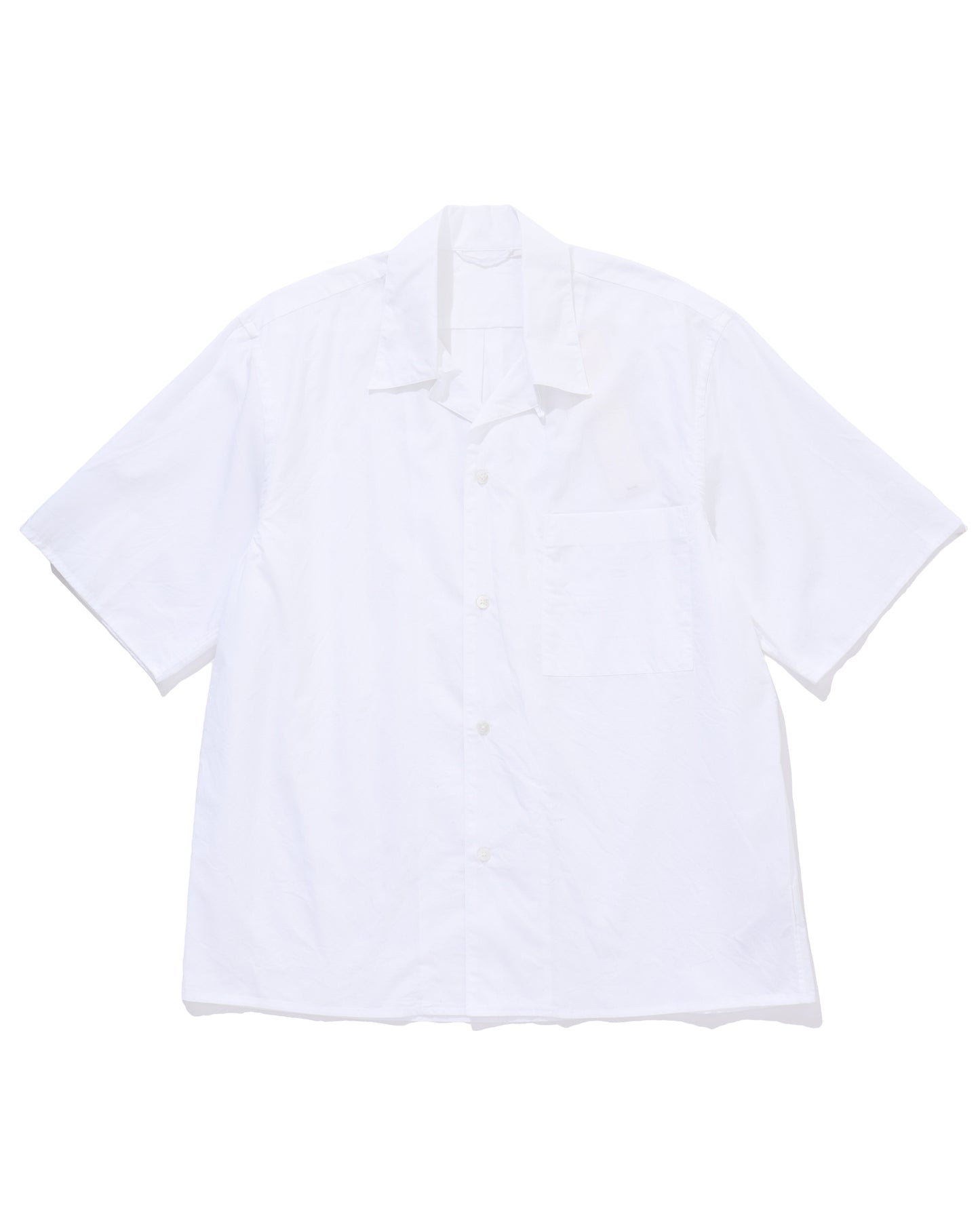 Chambray Open-Collar Shirt White