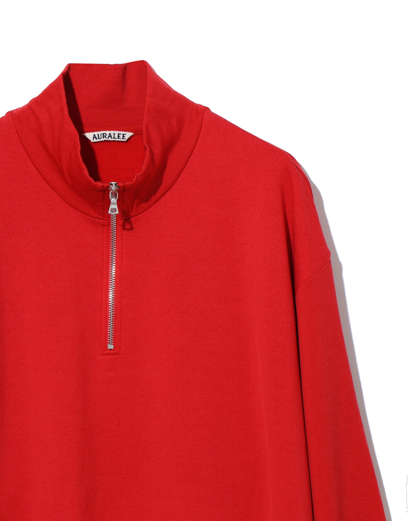 LIGHT WOOL SWEAT HALF ZIP P/O RED