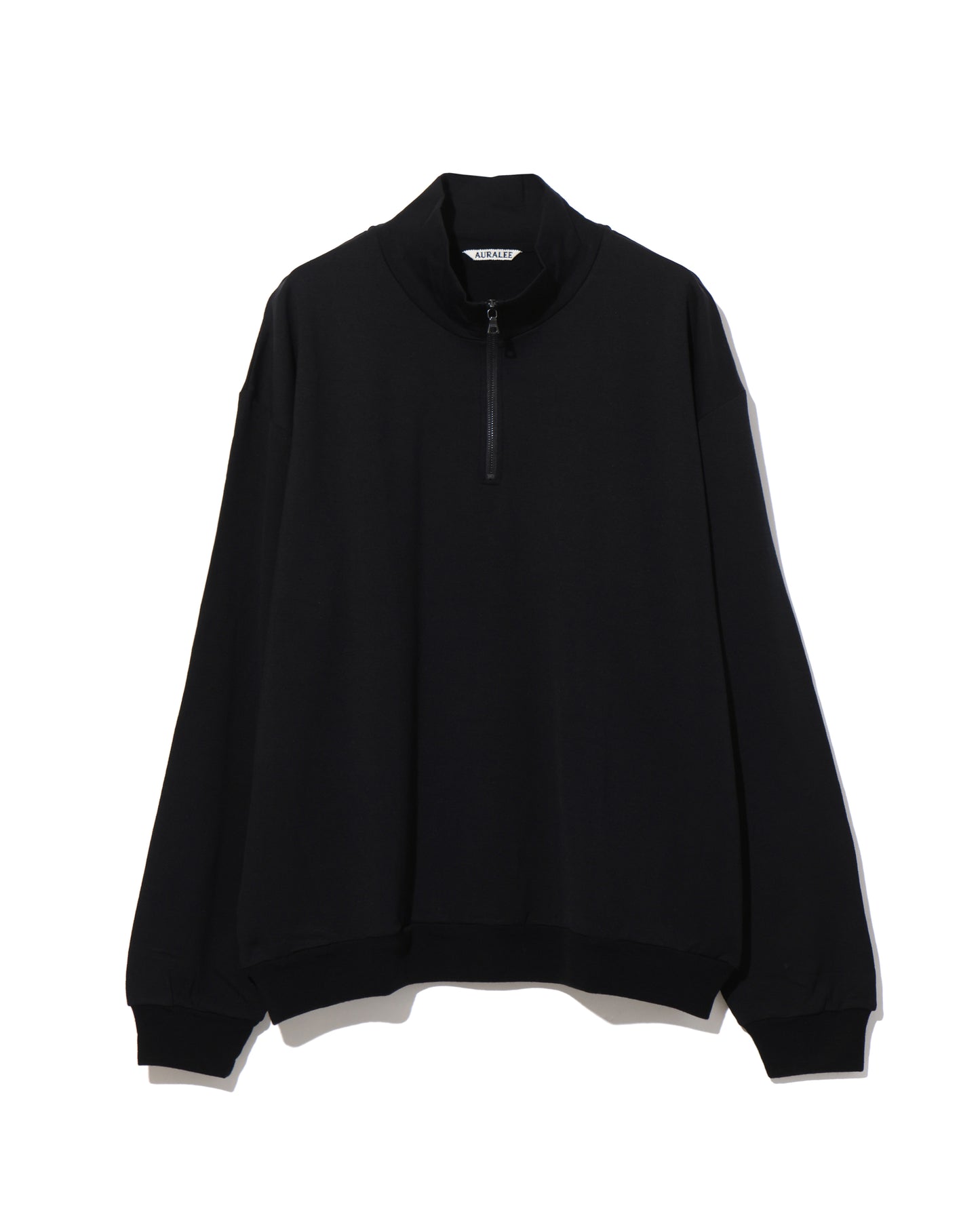 LIGHT WOOL SWEAT HALF ZIP P/O BLACK