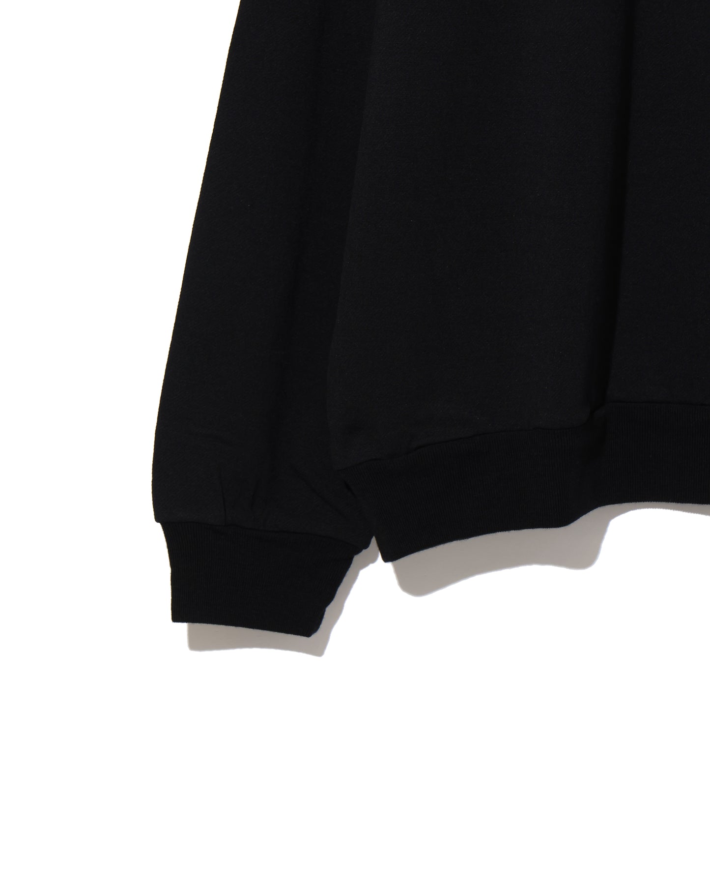 LIGHT WOOL SWEAT HALF ZIP P/O BLACK
