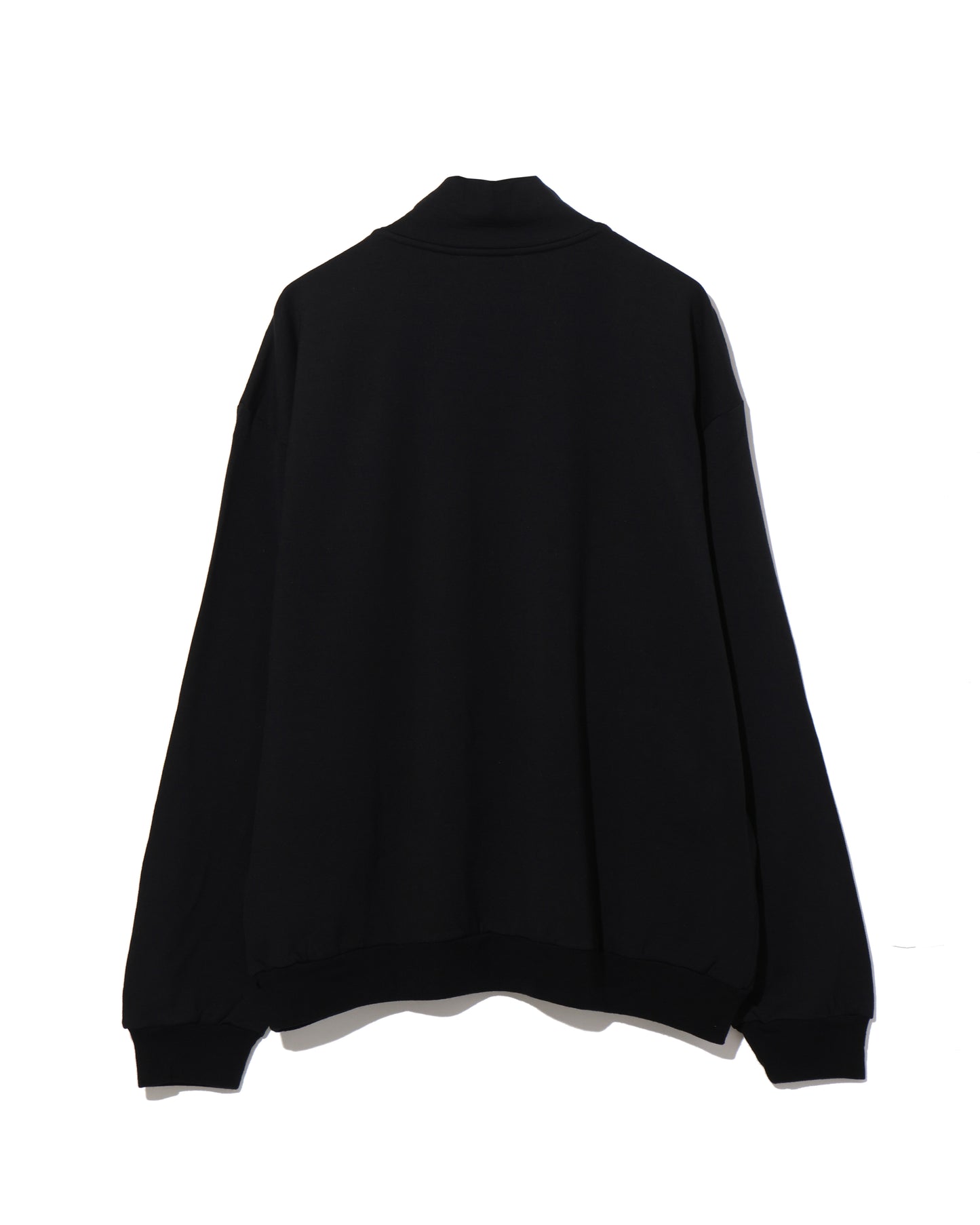 LIGHT WOOL SWEAT HALF ZIP P/O BLACK