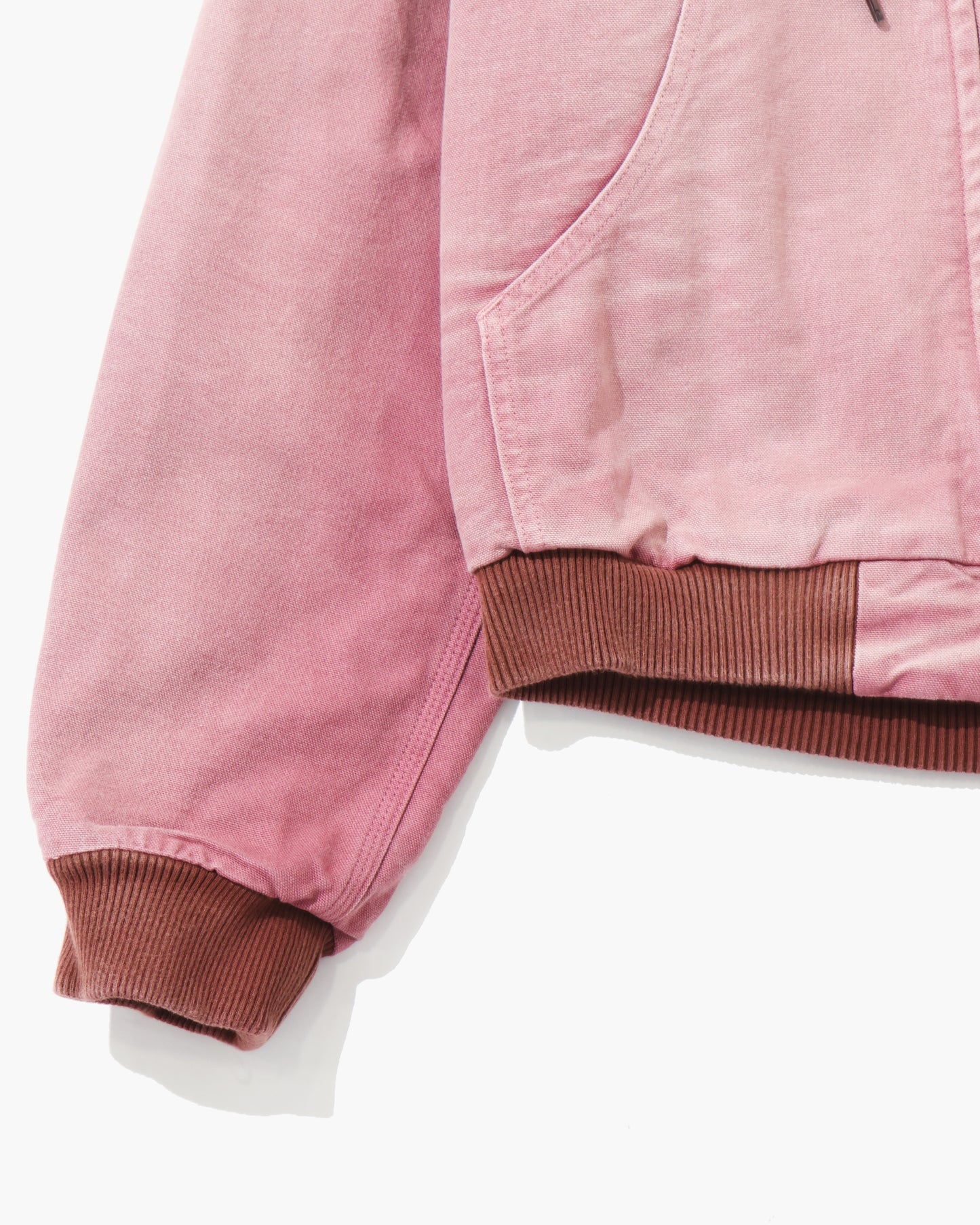 PRODUCT DYED ORGANIC COTTON DUCK SHORT ZIP PARKA FADED BURGUNDY