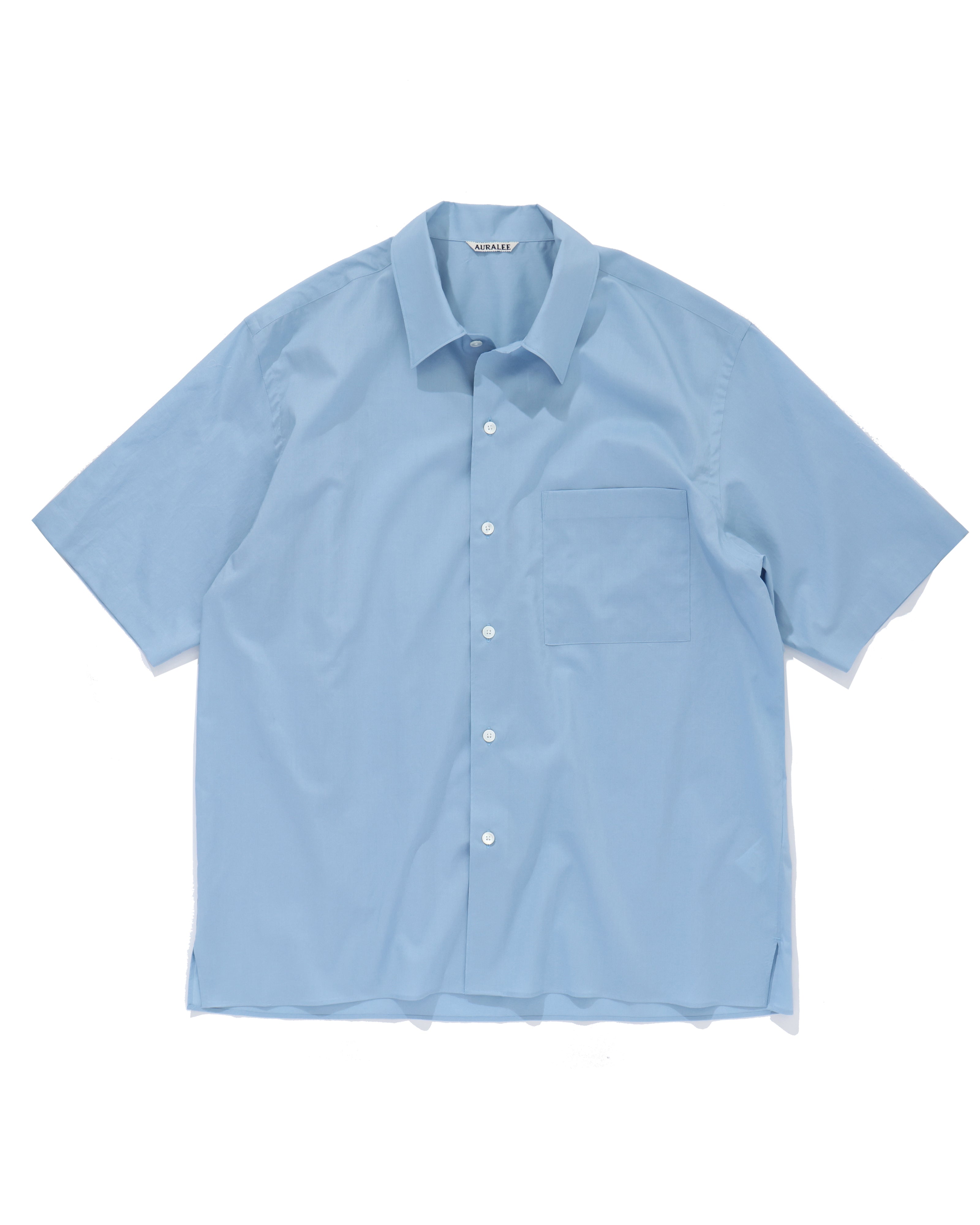 トップス AURALEE FINX TYPEWRITER SLEEVED SHIRT WASHED FINX TYPEWRITER OPEN COLLAR HALF SLEEVED SHIRT