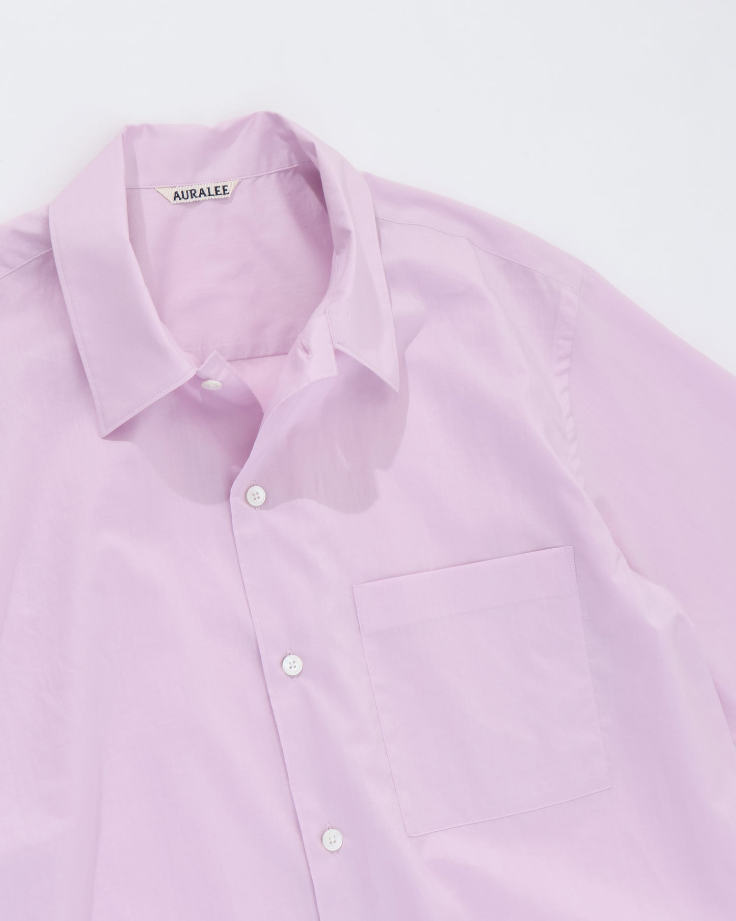 WASHED FINX TYPEWRITER OPEN COLLAR HALF SLEEVED SHIRT LIGHT PINK