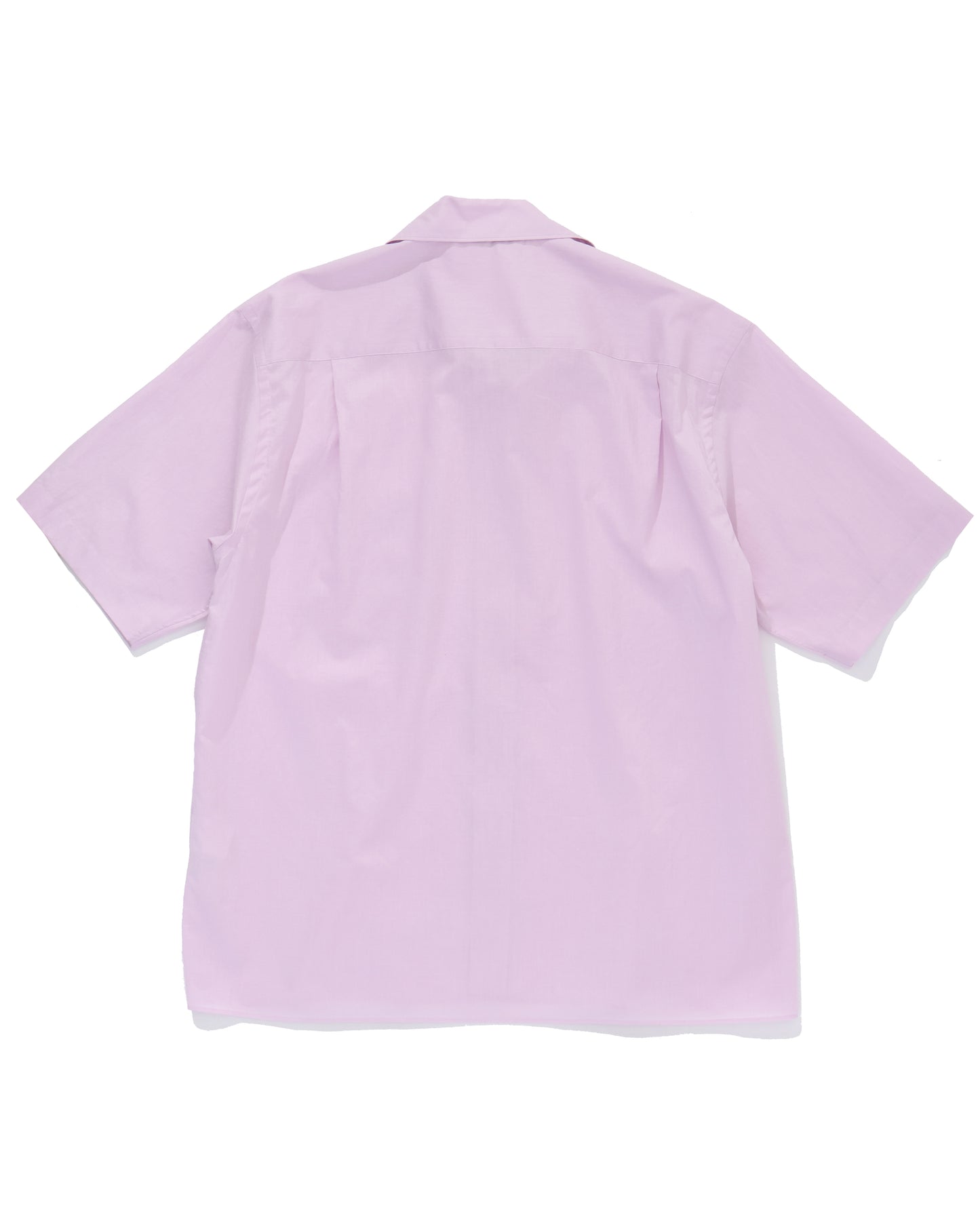 WASHED FINX TYPEWRITER OPEN COLLAR HALF SLEEVED SHIRT LIGHT PINK