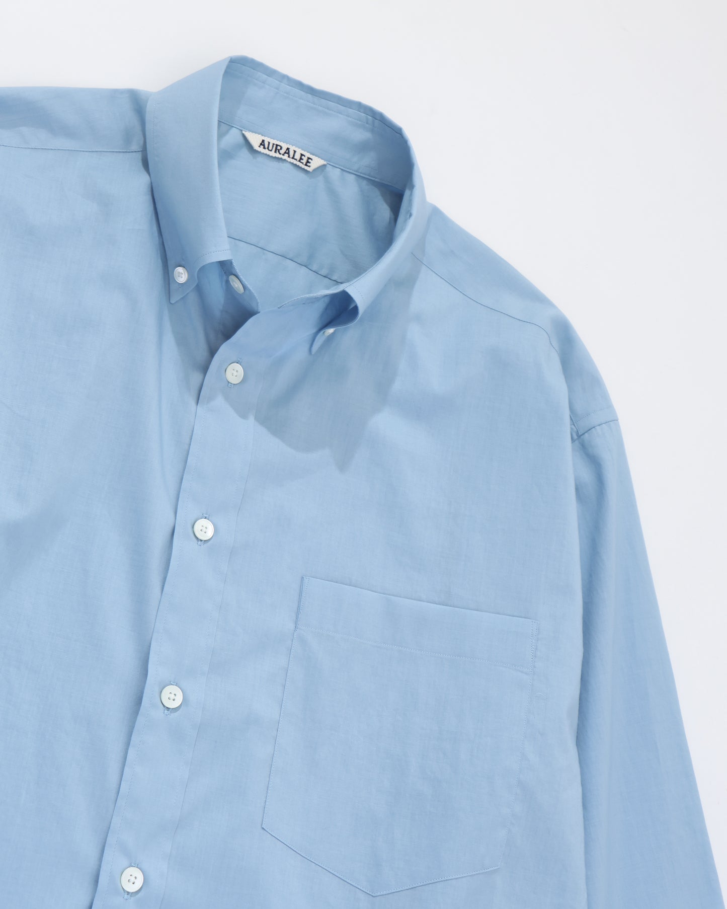 WASHED FINX TYPEWRITER BUTTON DOWN SHIRT LIGHT BLUE