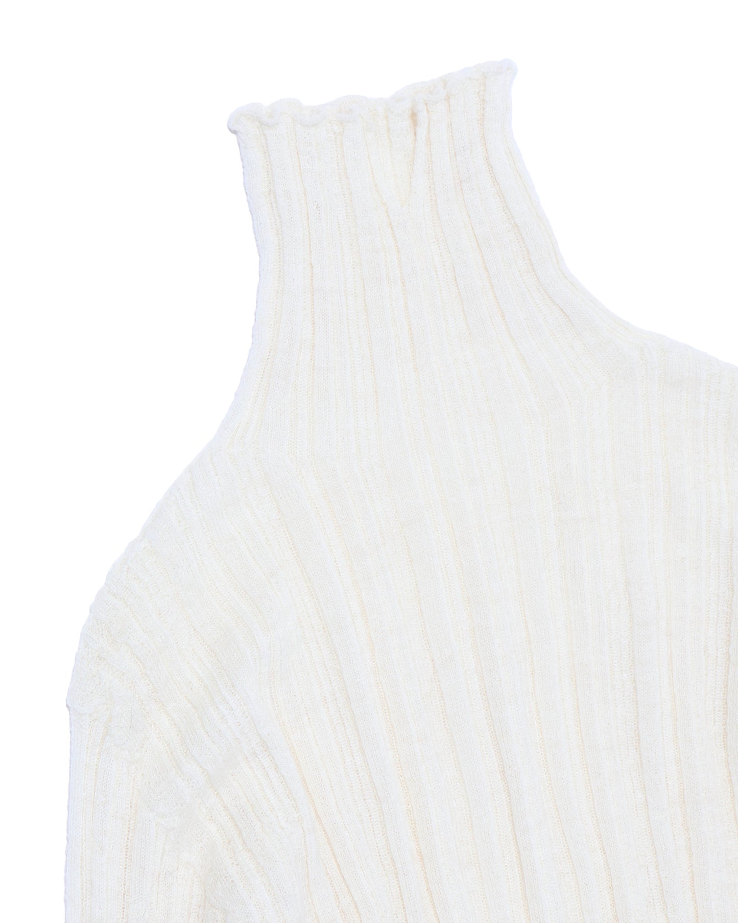 royal baby alpaca random ribbed-knit high-neck P/O