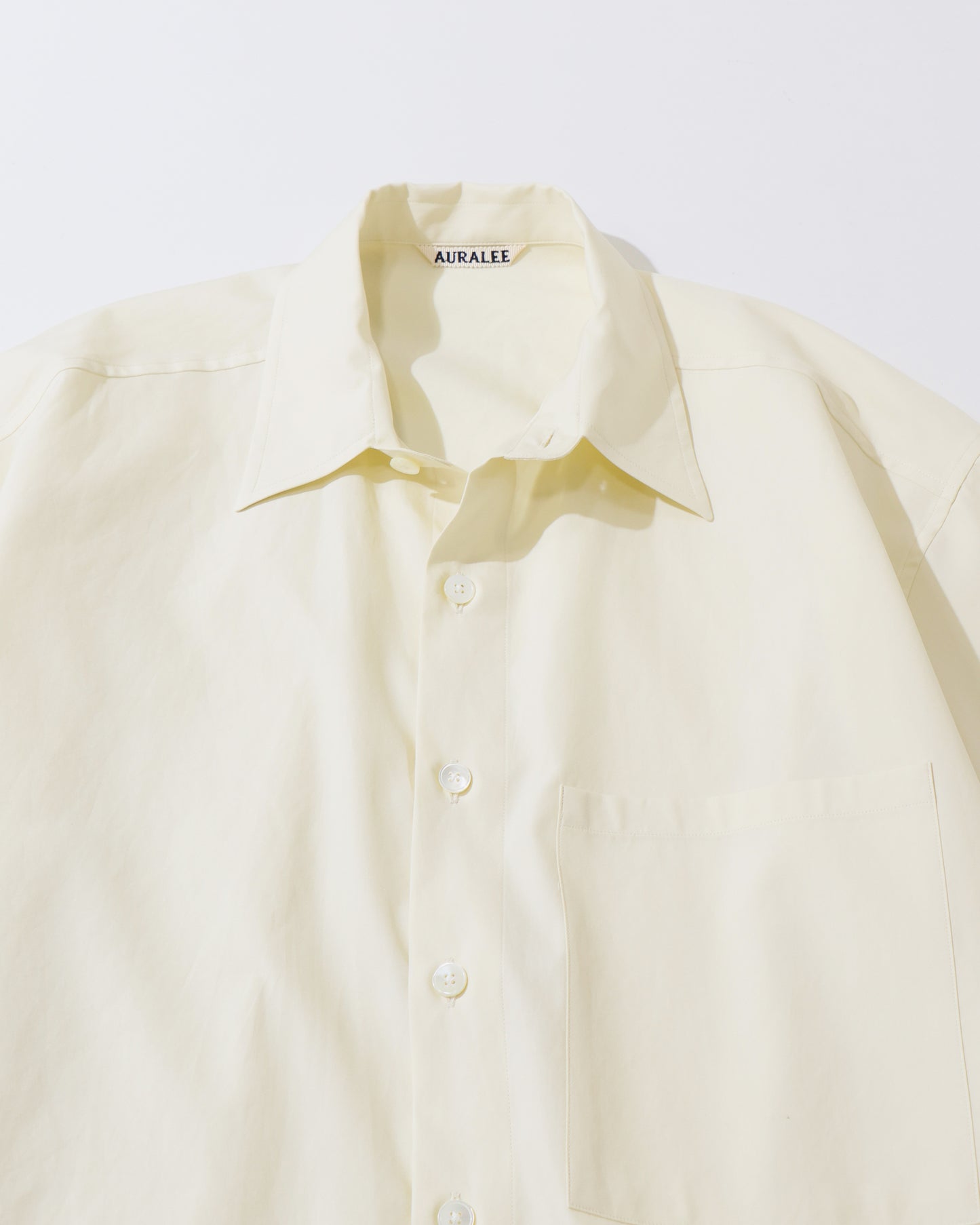 WASHED FINX TWILL BIG HALF SLEEVED SHIRT VANILLA