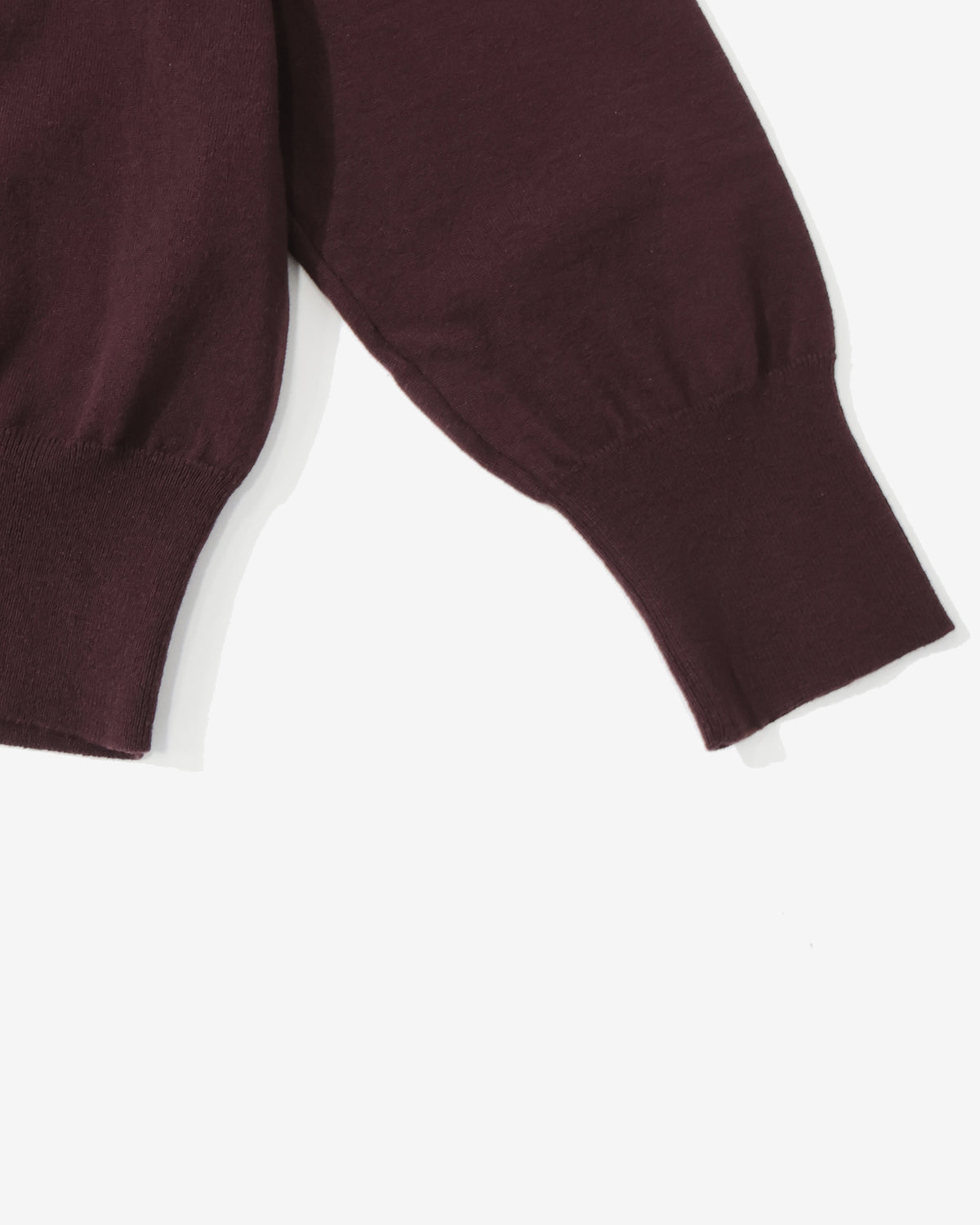 HIGH TWIST WOOL KNIT V-NECK P/O RED BROWN