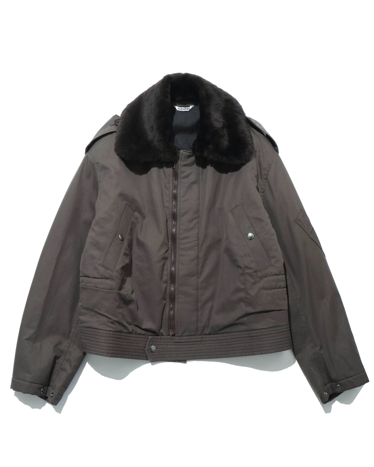 WASHED FINX COTTON GABARDINE FLIGHT BLOUSON DEEP OLIVE