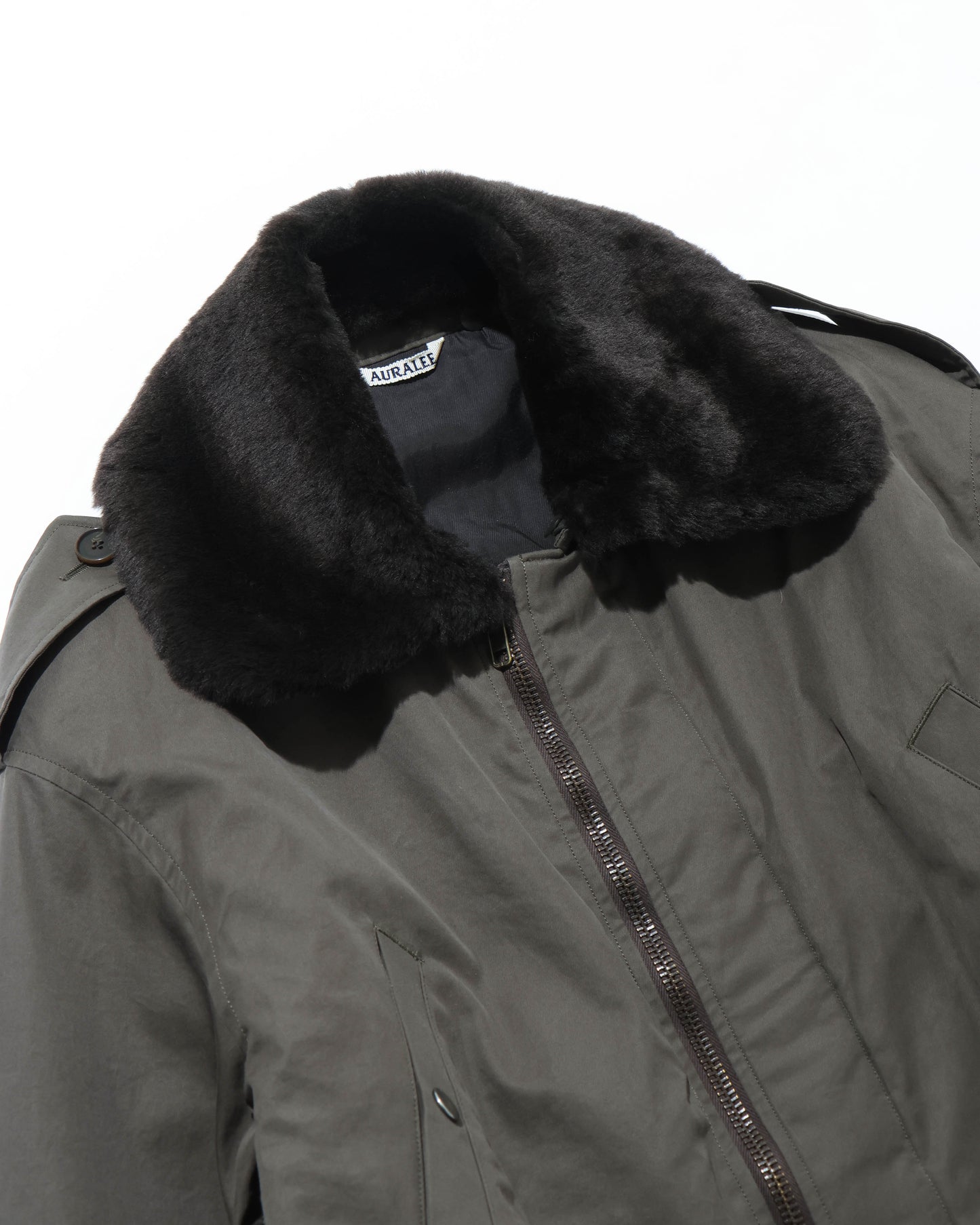 WASHED FINX COTTON GABARDINE FLIGHT BLOUSON DEEP OLIVE