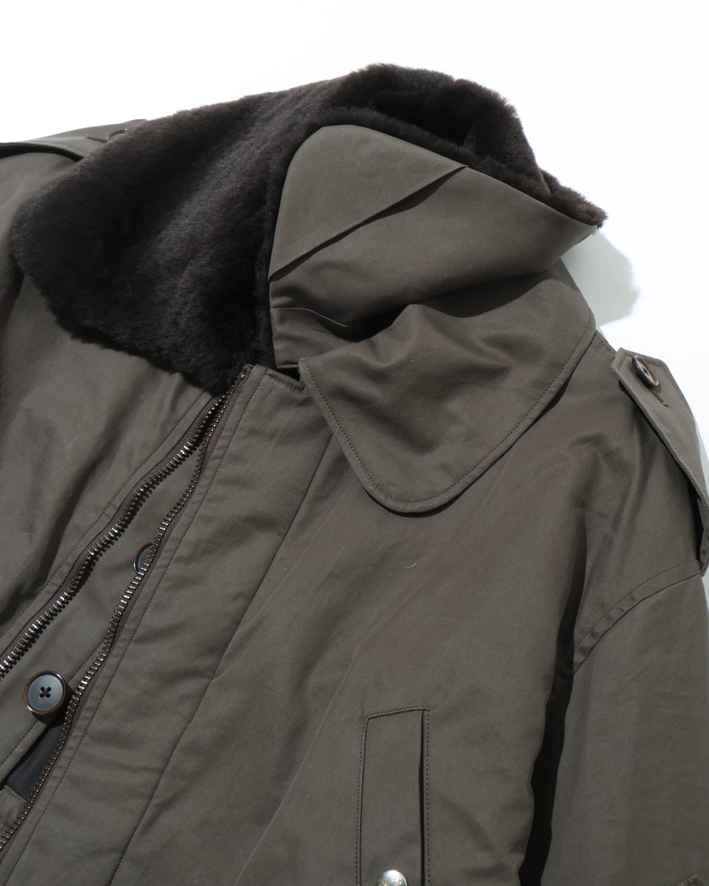 WASHED FINX COTTON GABARDINE FLIGHT BLOUSON DEEP OLIVE