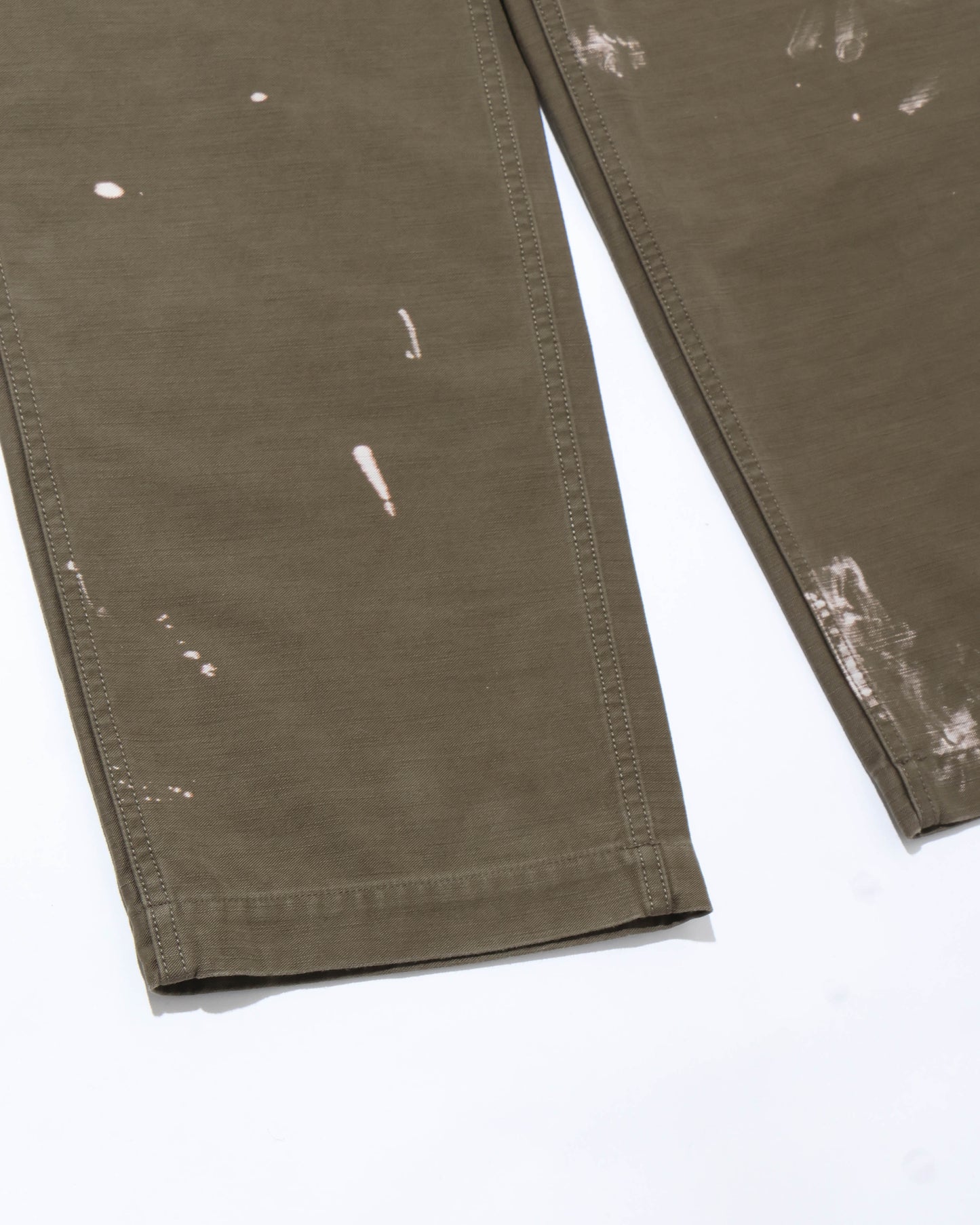 WASHED BAGGY SATIN BLEACHED BAKER PANTS KHAKI BROWN