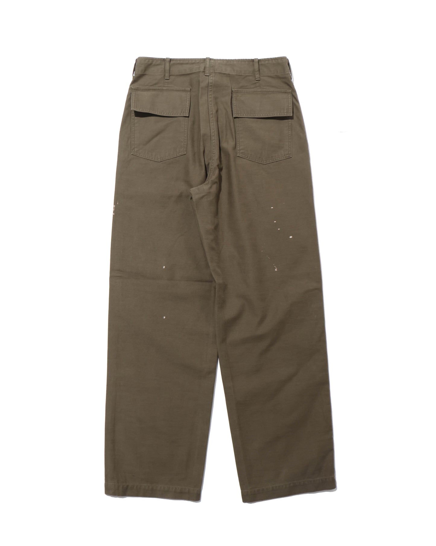 WASHED BAGGY SATIN BLEACHED BAKER PANTS KHAKI BROWN