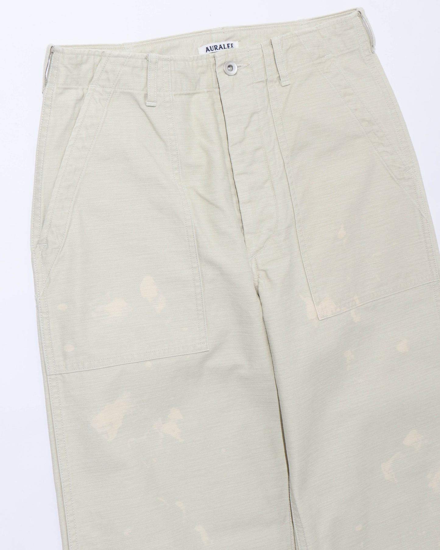 WASHED BAGGY SATIN BLEACHED BAKER PANTS DUSTY IVORY