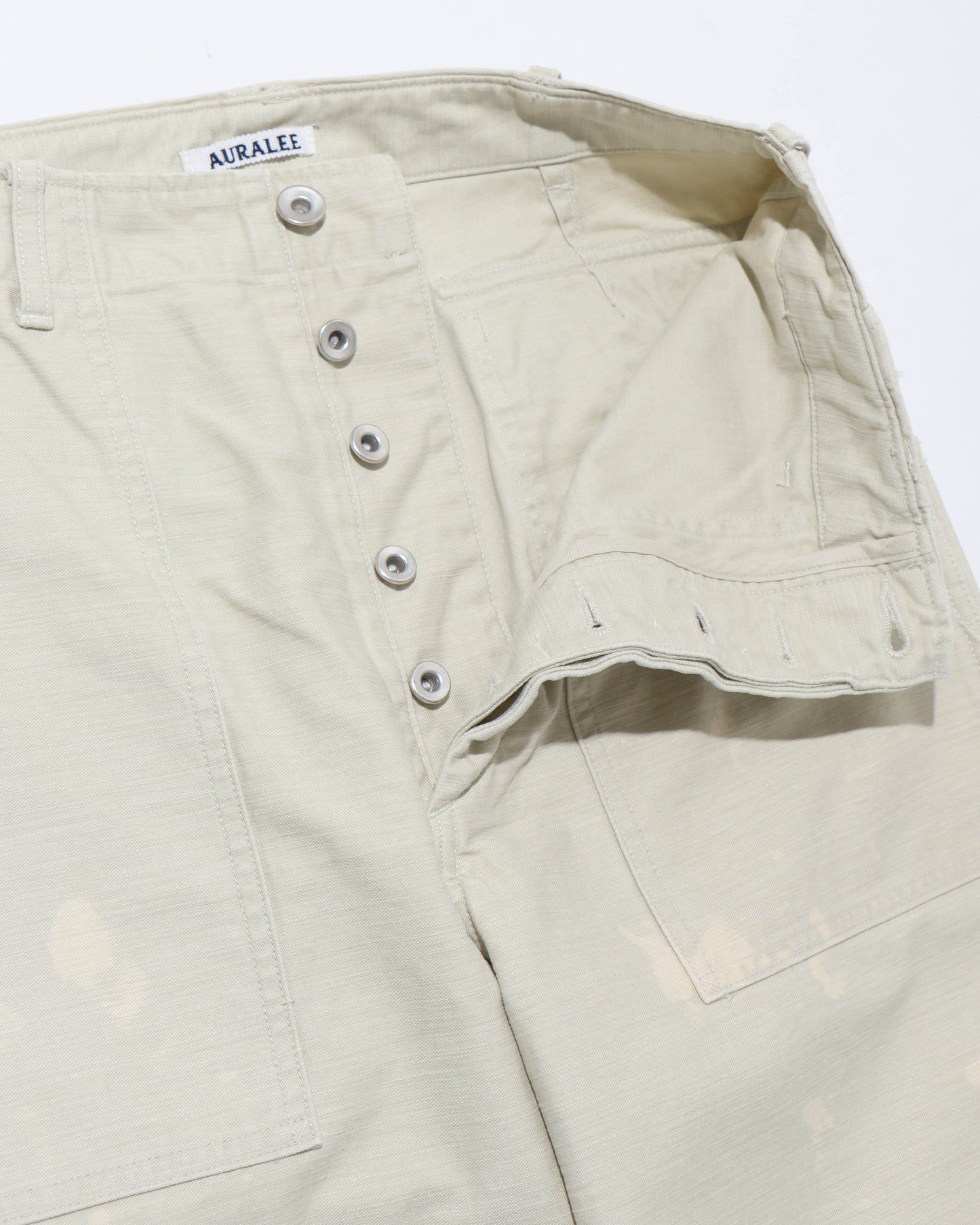 WASHED BAGGY SATIN BLEACHED BAKER PANTS DUSTY IVORY