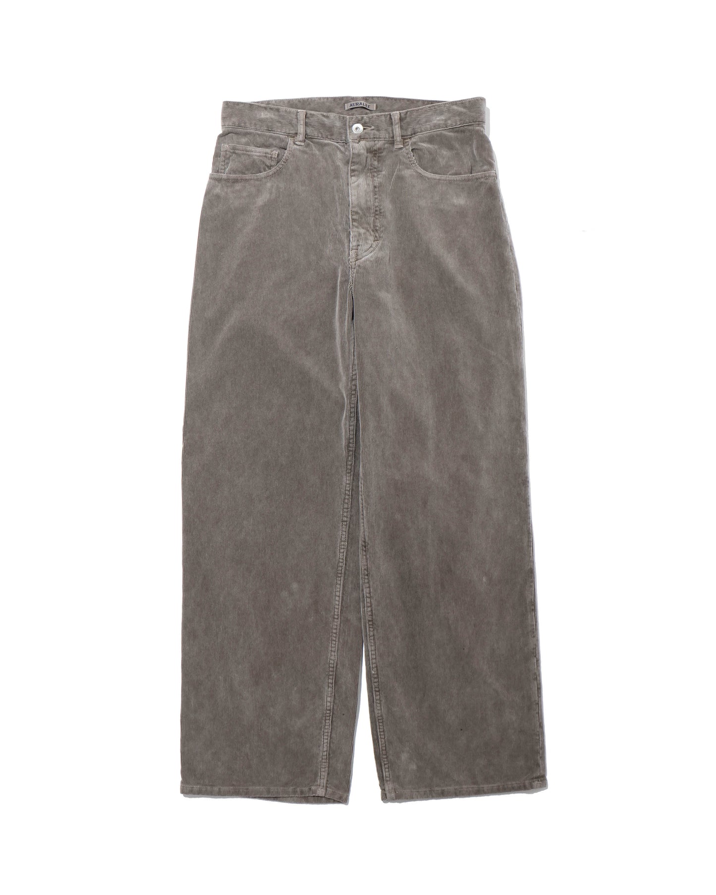 PIGMENT DYED FINX CORDUROY WIDE 5P PANTS OLIVE BROWN