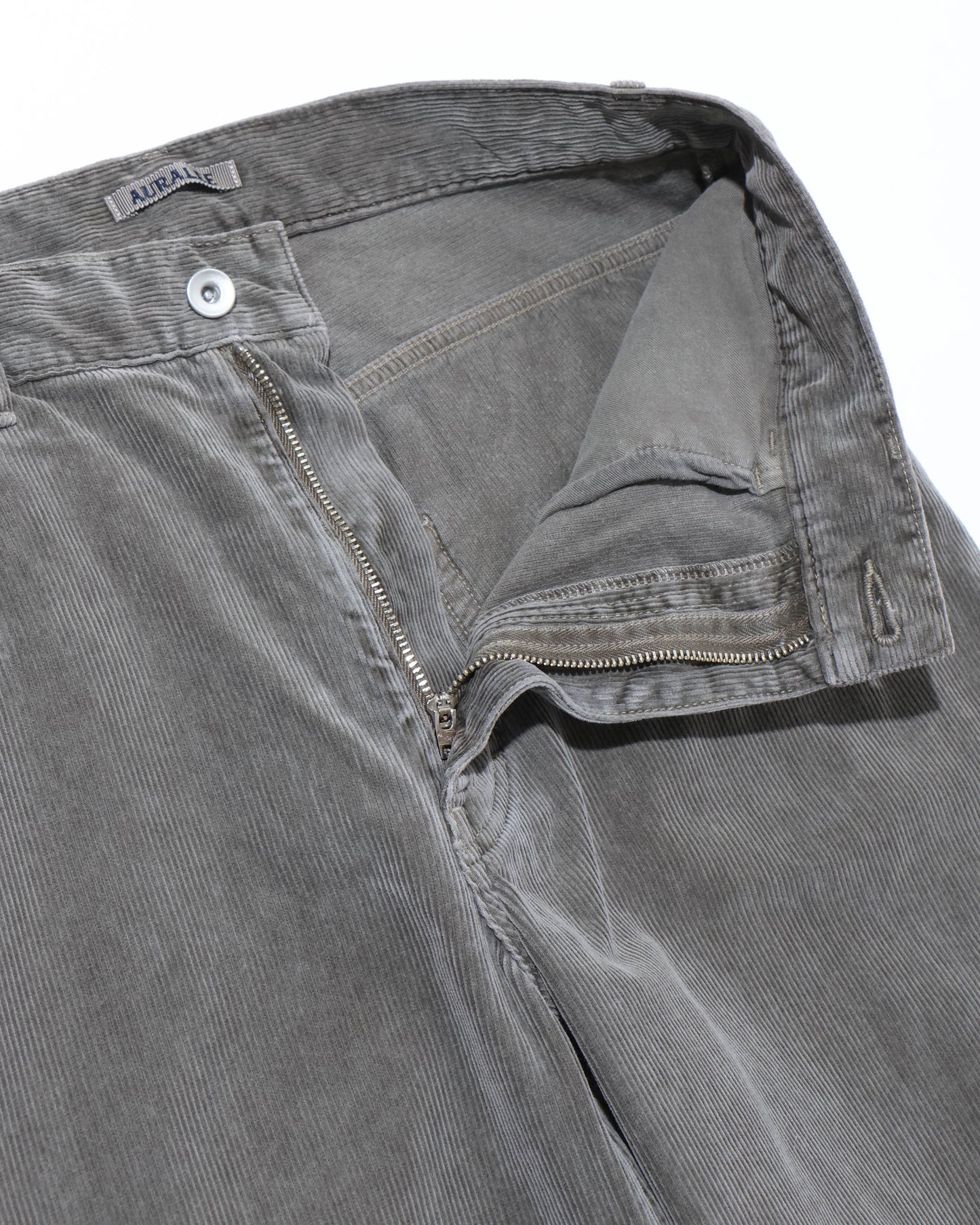 PIGMENT DYED FINX CORDUROY WIDE 5P PANTS OLIVE BROWN