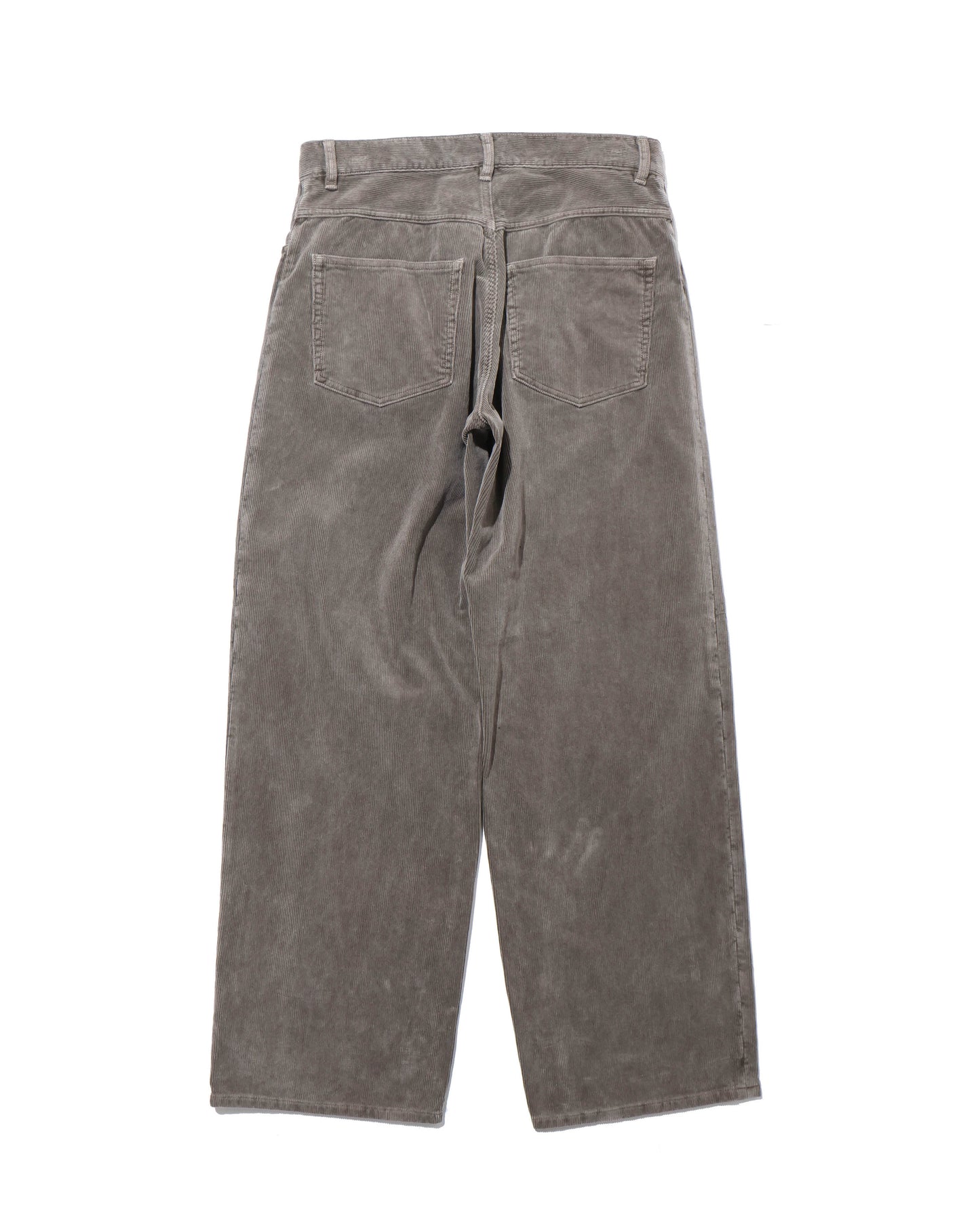 PIGMENT DYED FINX CORDUROY WIDE 5P PANTS OLIVE BROWN