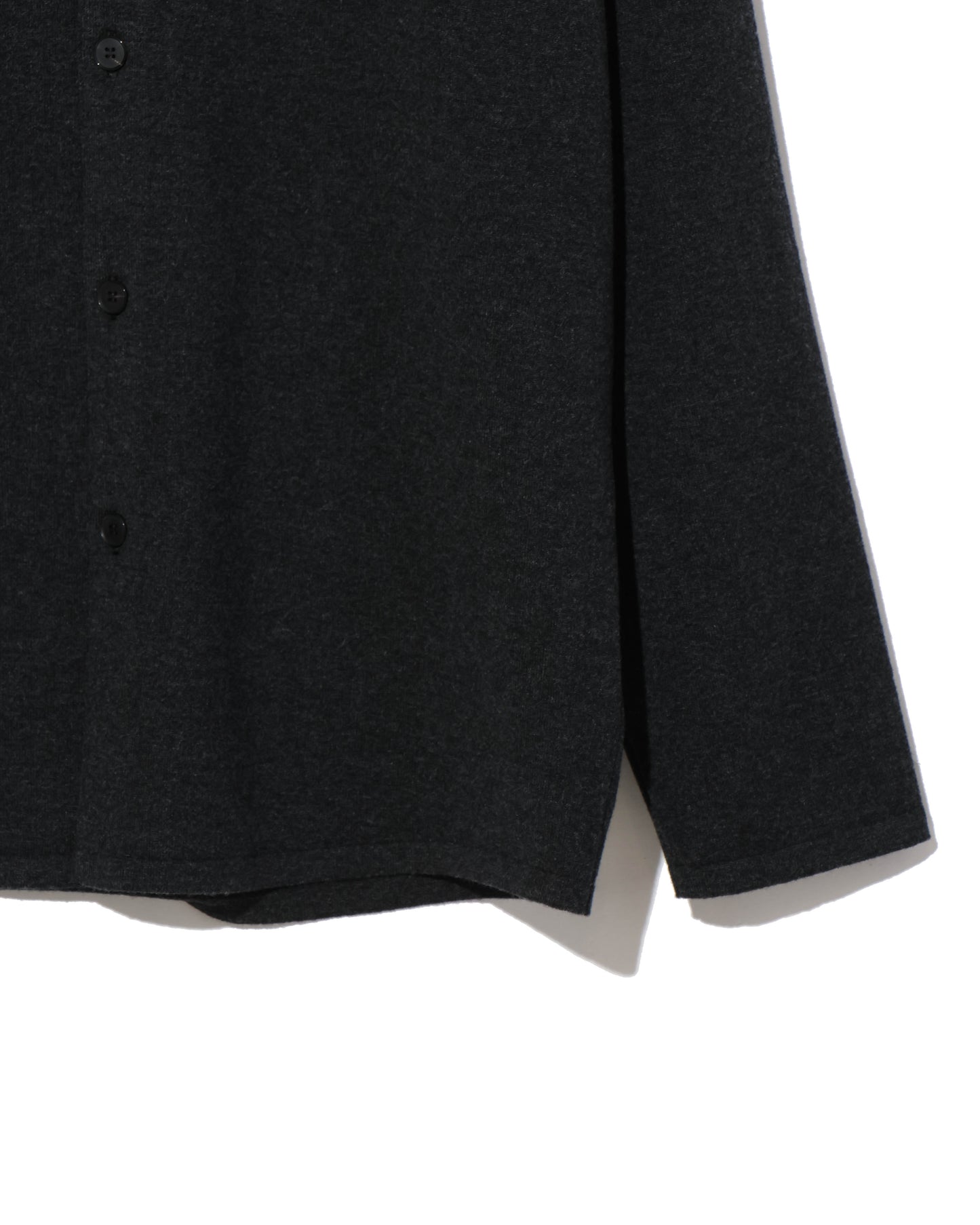 HIGH TWIST WOOL KNIT SHIRT CARDIGAN CHARCOAL