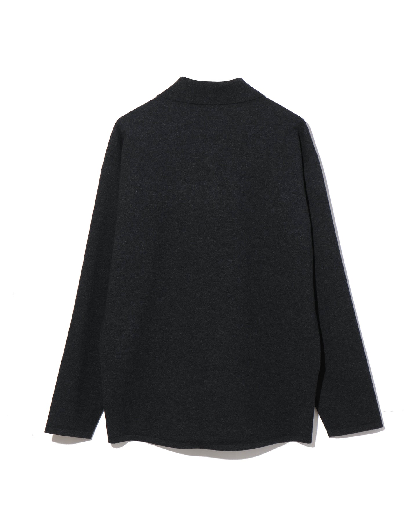 HIGH TWIST WOOL KNIT SHIRT CARDIGAN CHARCOAL