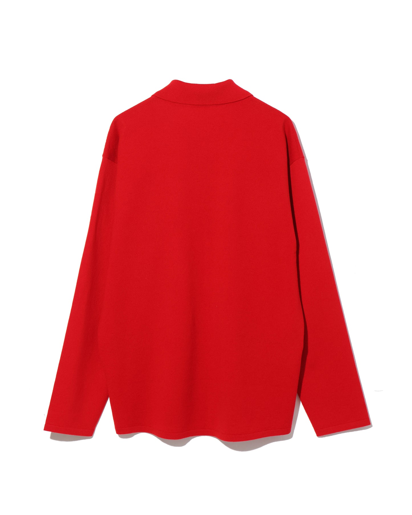 HIGH TWIST WOOL KNIT SHIRT CARDIGAN RED